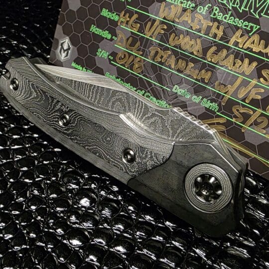 Integral Black DLC titanium handle on Custom Wraith folding knife