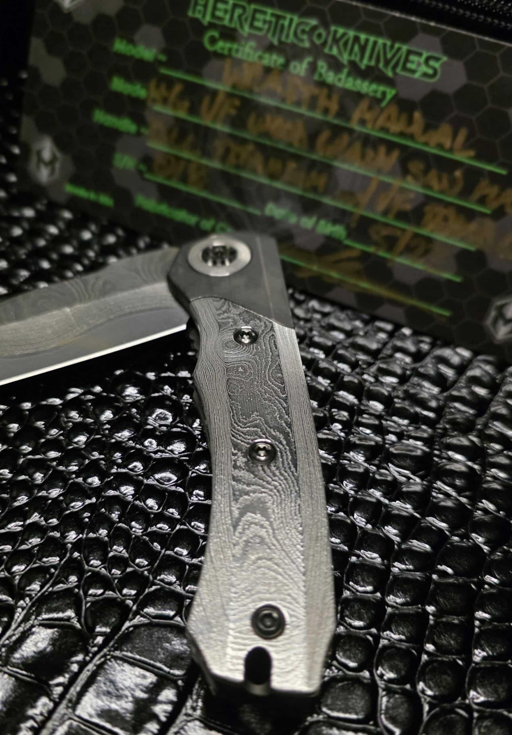 Wraith folding knife fully open showing blade and handle