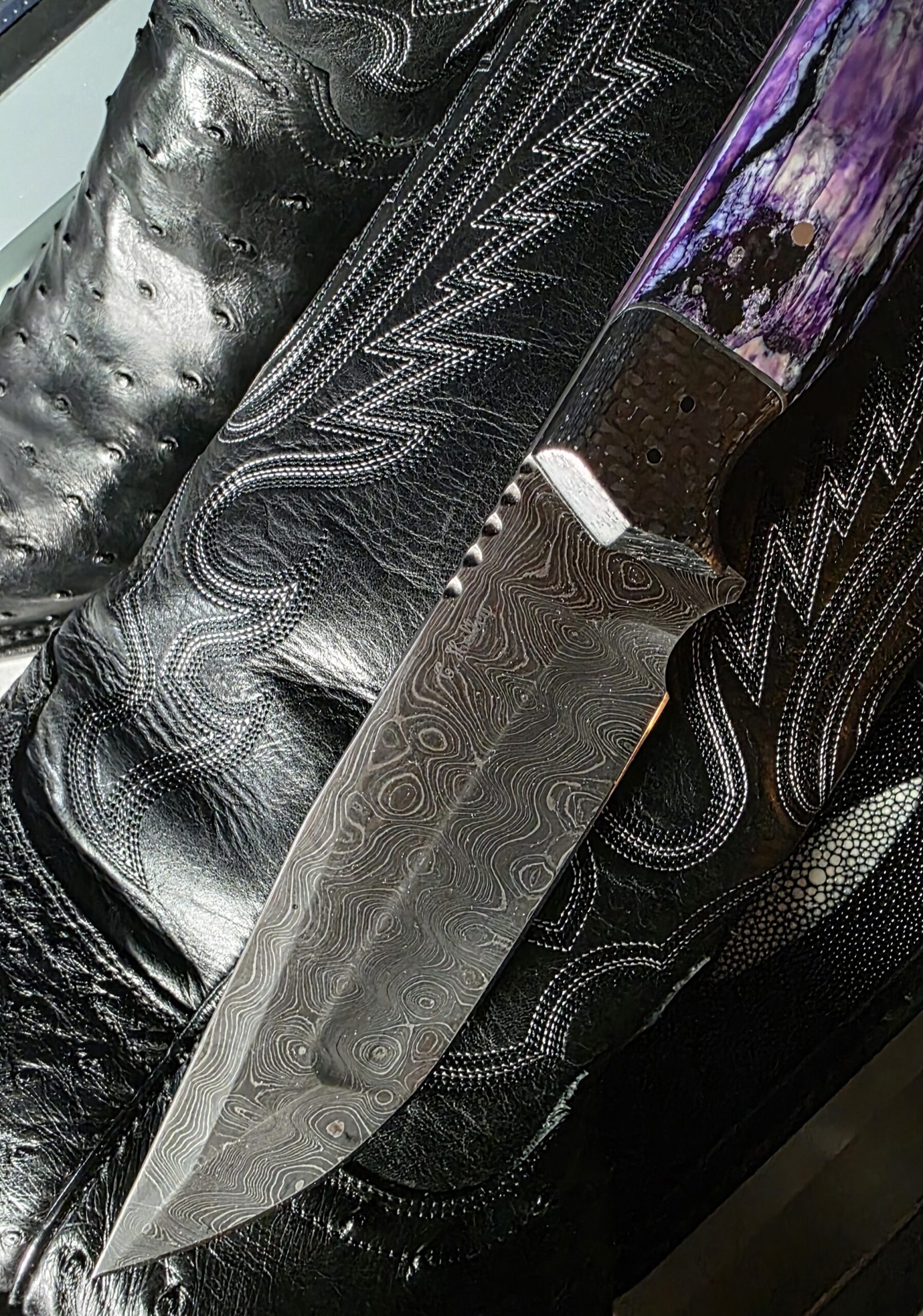 Custom fixed blade knife from Holley Knife Company side view