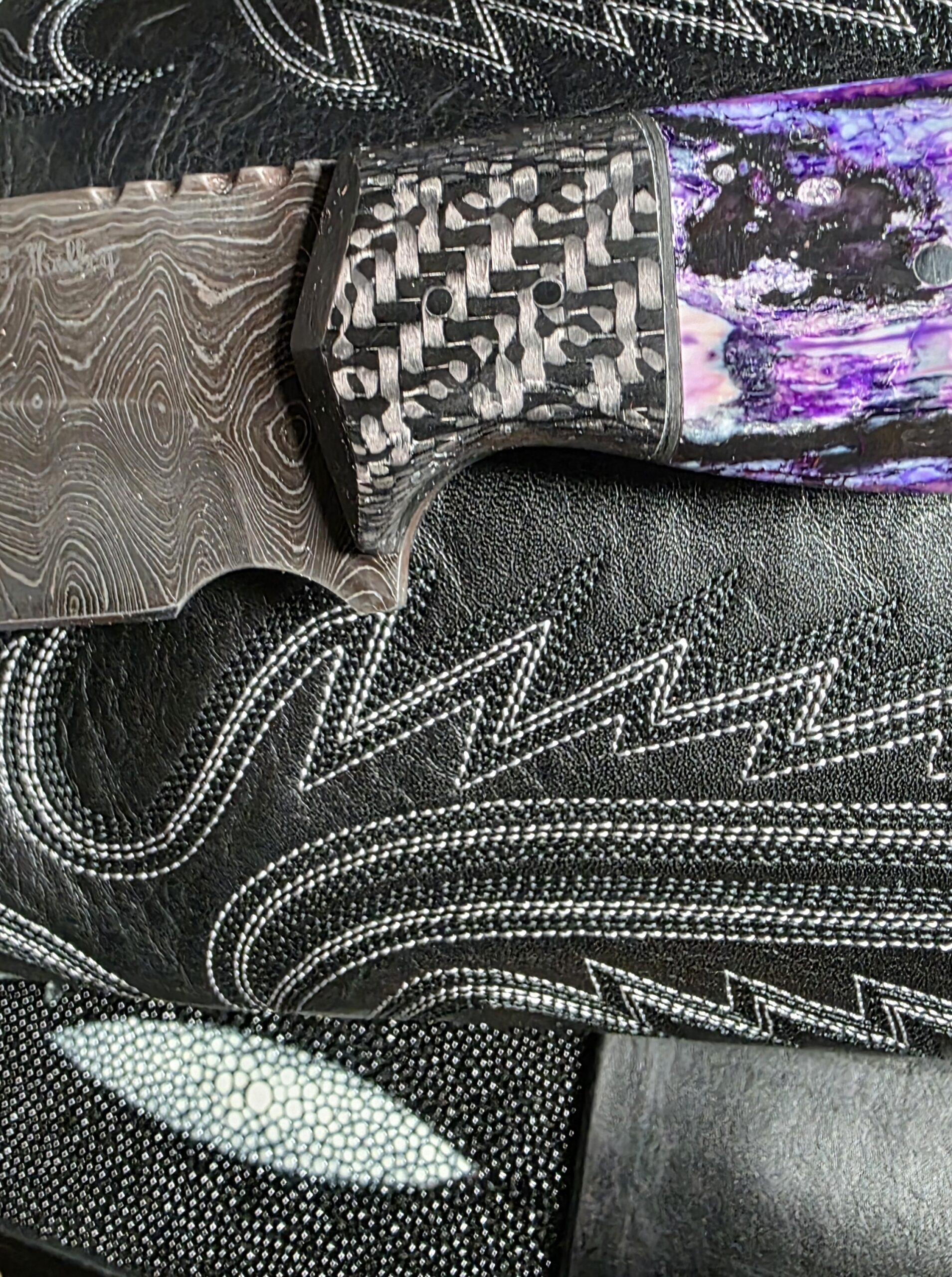 Holley Knife Company custom fixed blade knife close-up