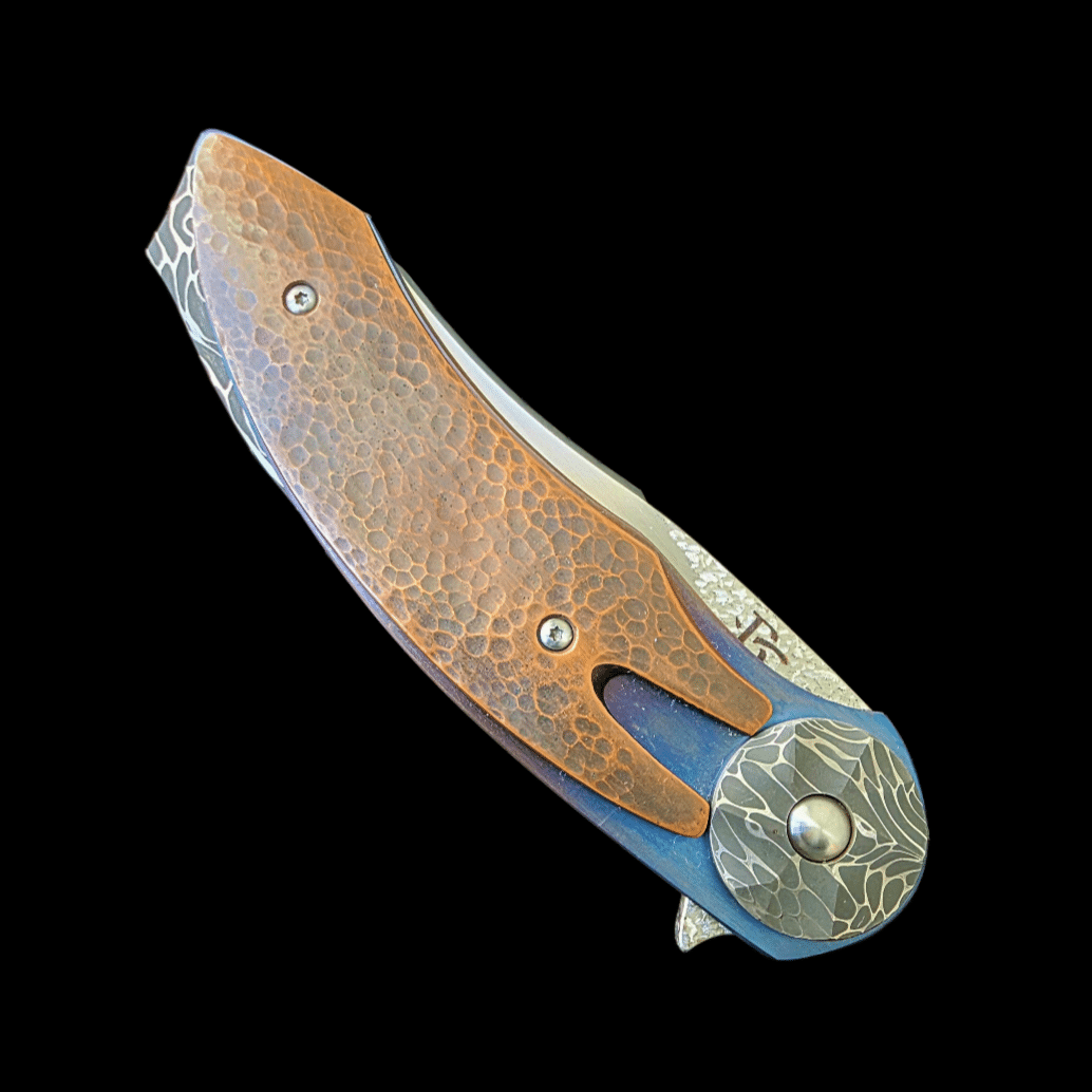 High-end David Broadwell Custom Knife bronze custom folder
