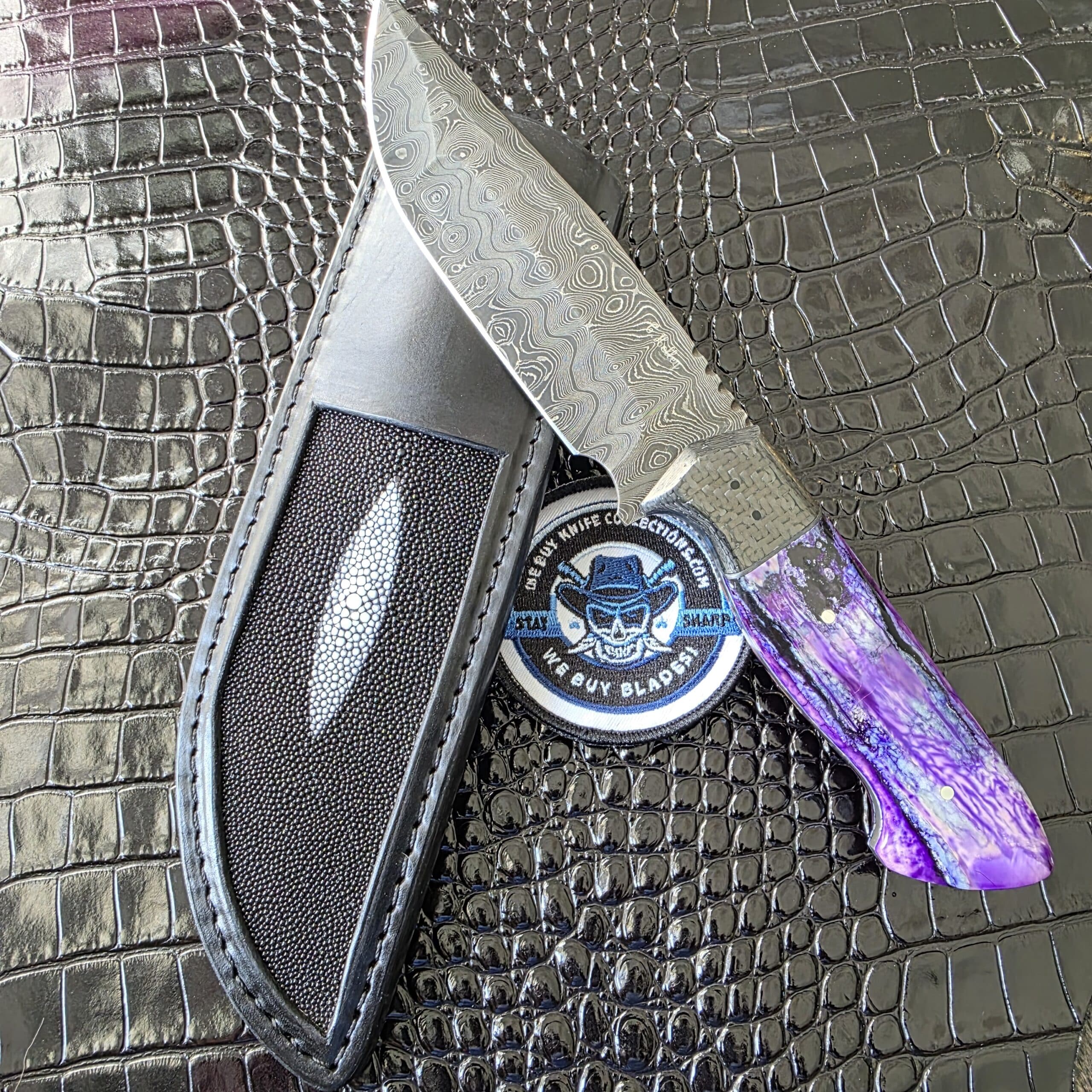Holley Knife Company custom fixed blade with N690 stainless steel blade and mammoth tooth handle