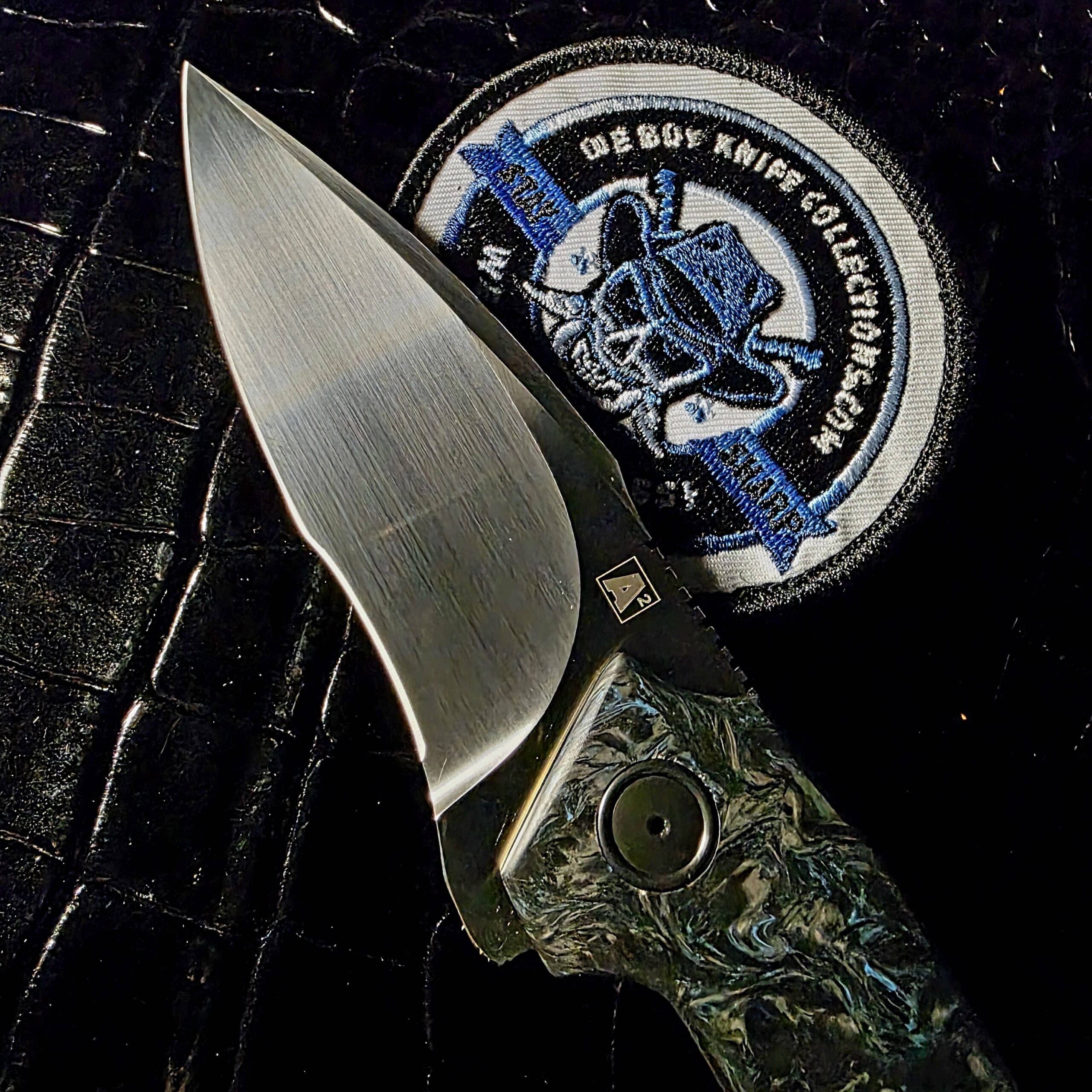 A2 Knives A6R Flipper 1st Run #2 of 10 serial marking close-up