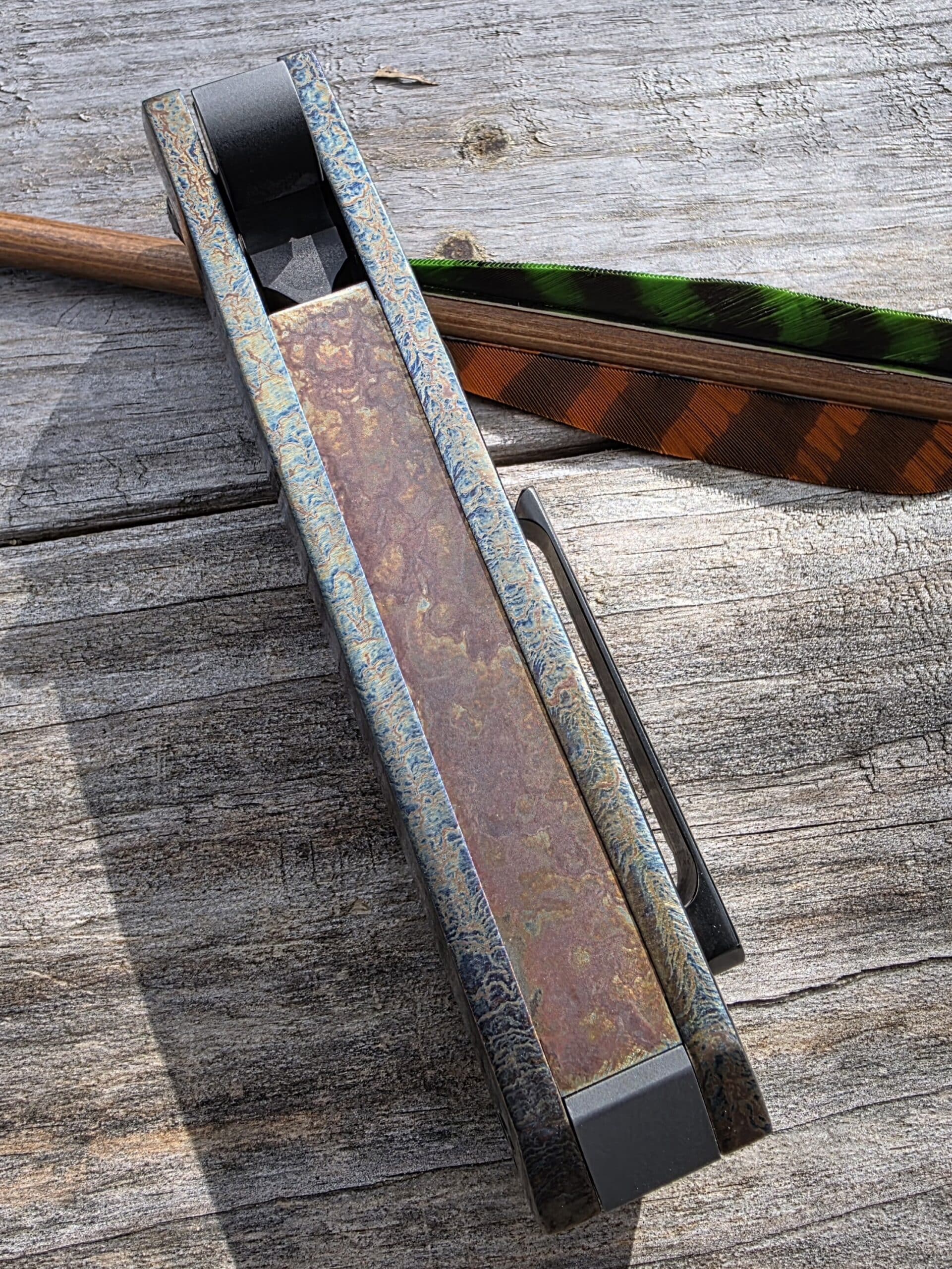 Spine of the Reese Weiland Custom Fatty Slasher Flipper showing the .370" blade thickness.