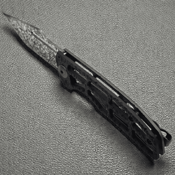 Open John Gray Slitter V2 showing 4.0 inch Magnacut tanto blade