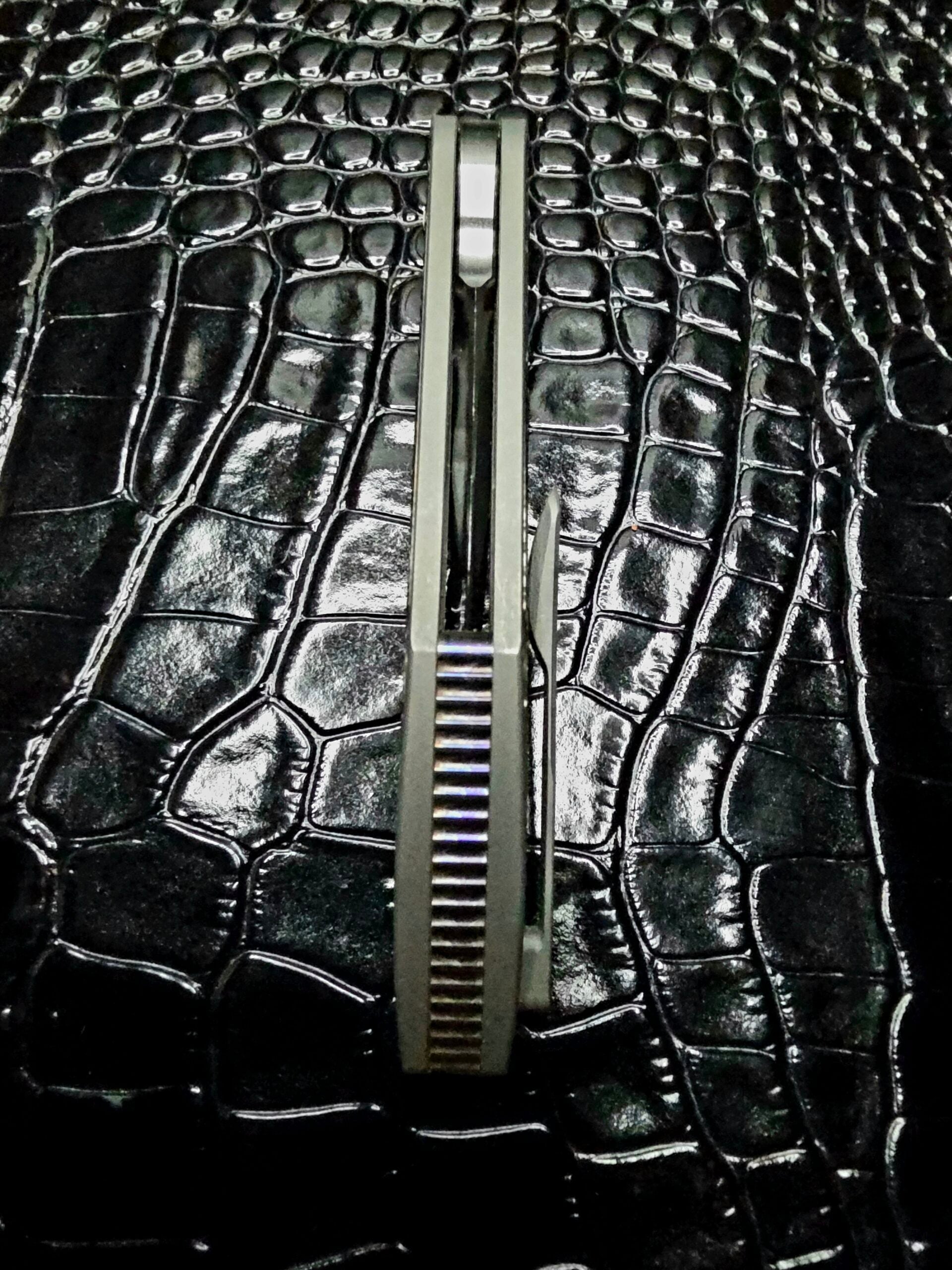 Spine of the Hypercut Manufacturing Bikkhu showing the titanium backspacer.