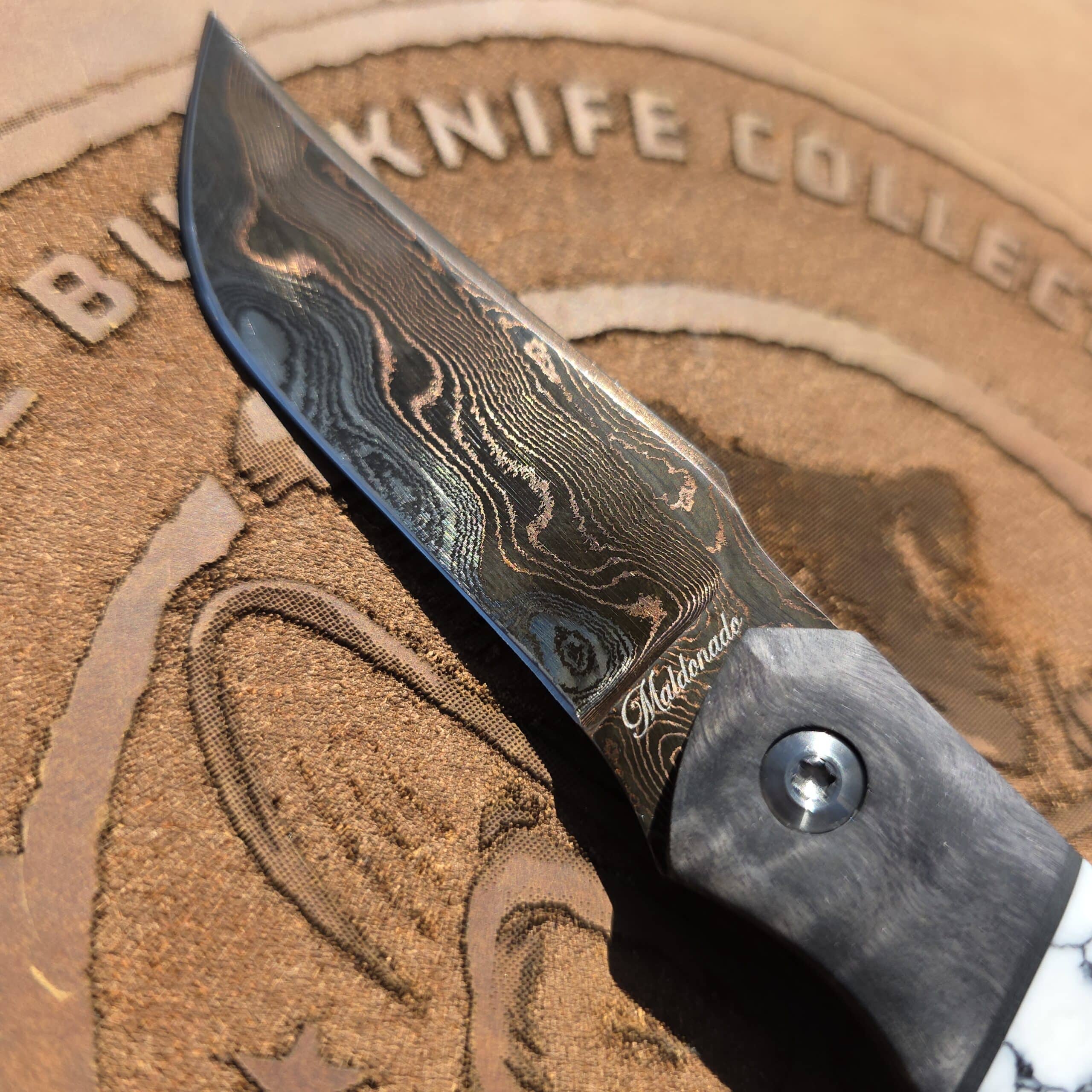 Close-up of the sharpened 3.25-inch edge on the Cu-Mai blade.
