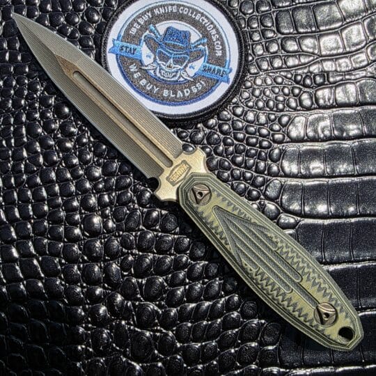 The JB Stout Stengah Dagger custom fixed blade with A2 tool steel and milled G10 handle, showcased as the primary hero image.