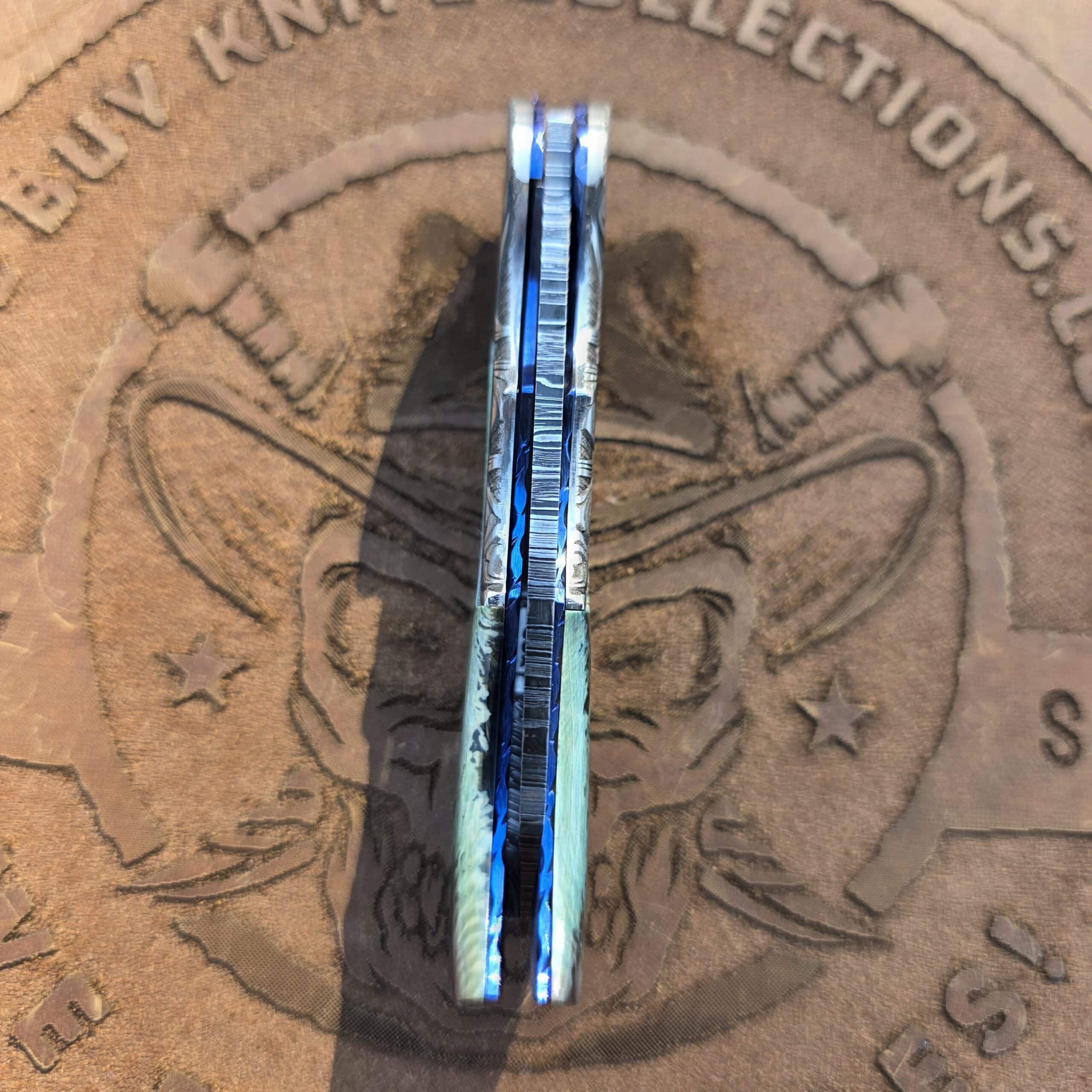 Technical shot verifying perfect blade centering on the Curt Zimmermann custom flipper.