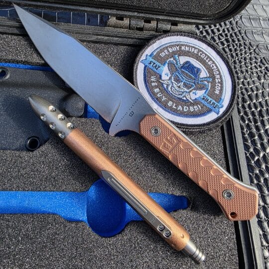 Blackside Customs Copper Fedele X Kit with knife, copper pen, silver coin, and Pelican case