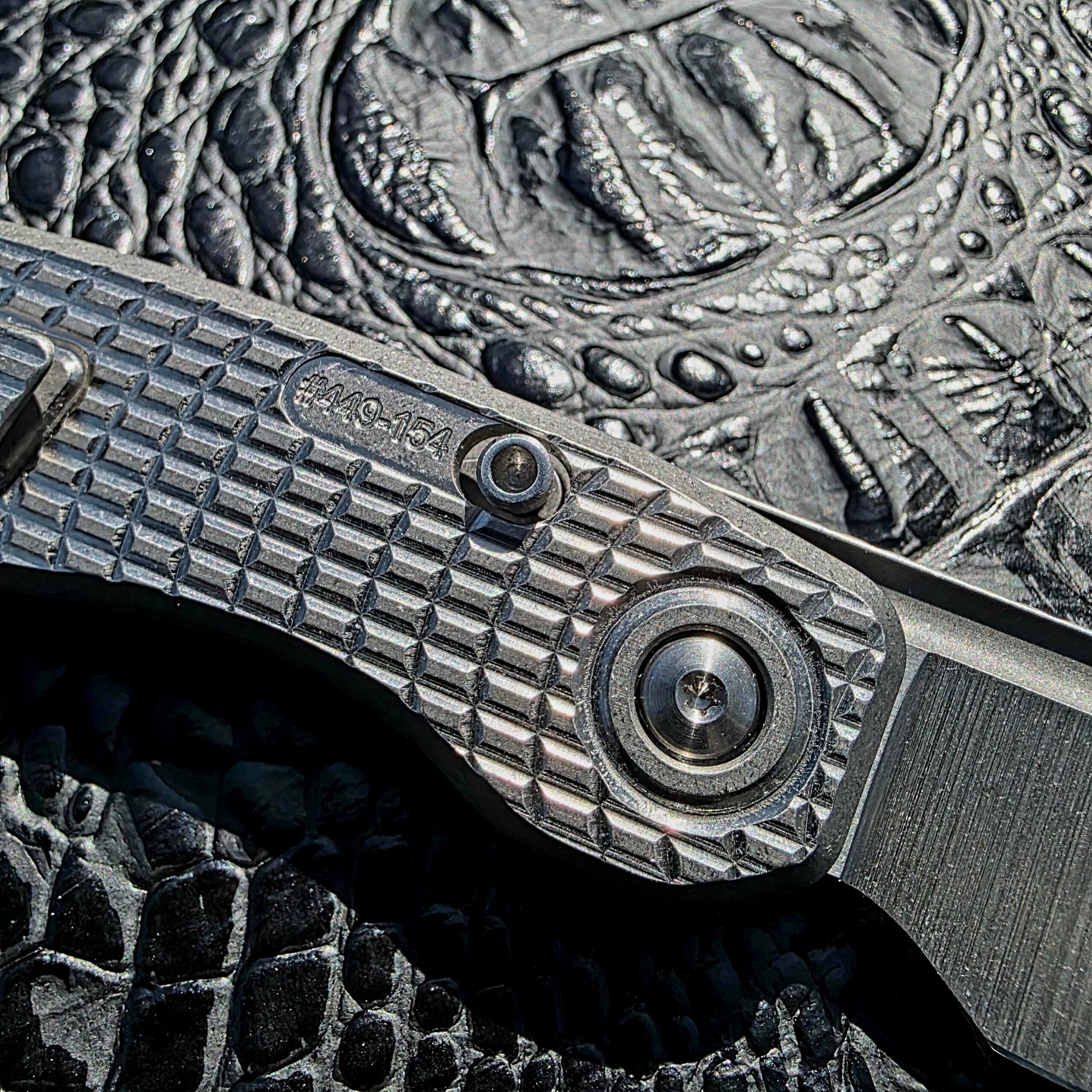 Pivot detail on Brown Knives Mini FSD #449