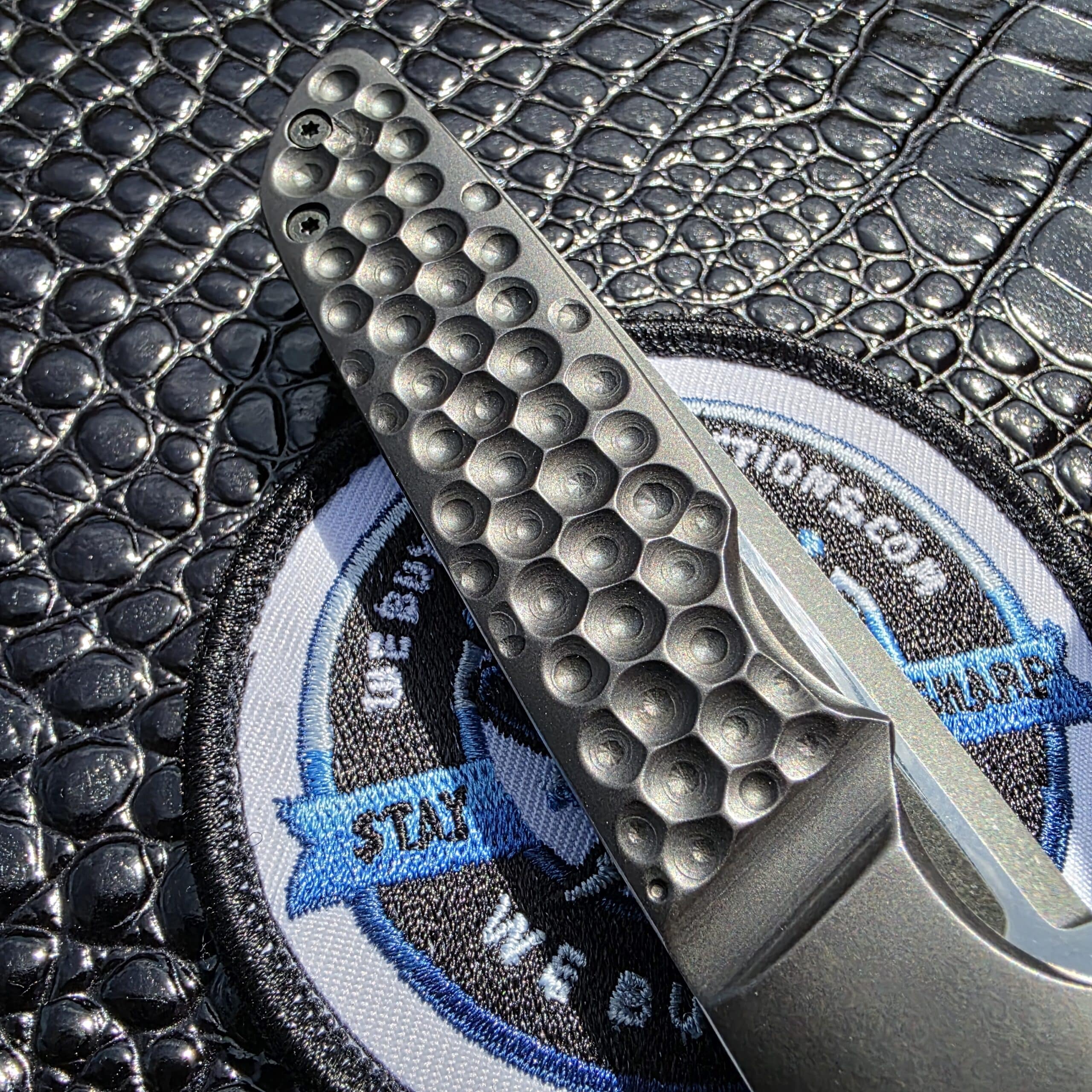 Jason Clark Model 65 FL Cobblestone Titanium pattern detail