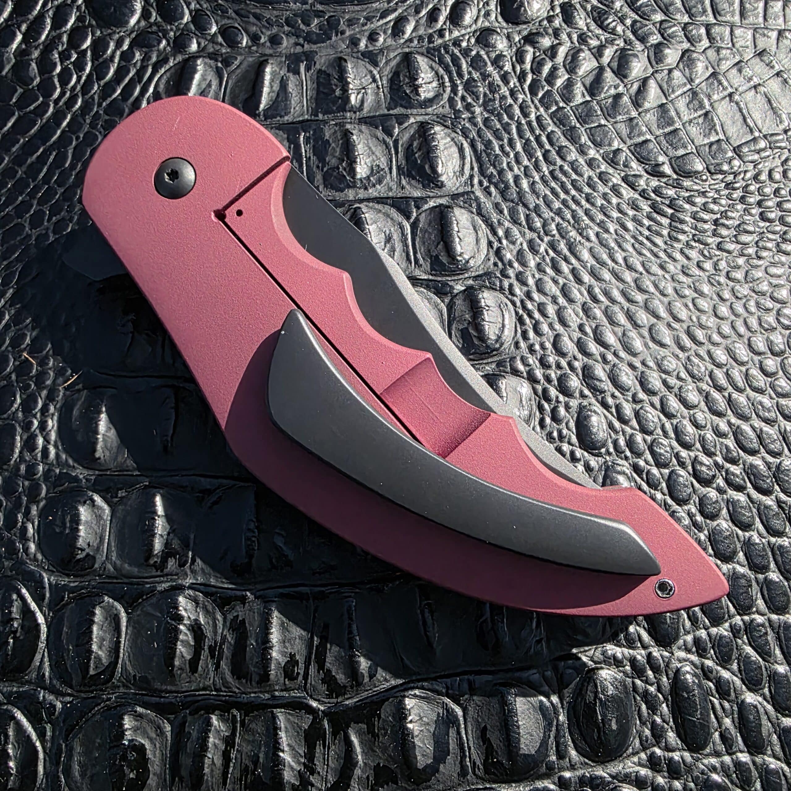 Closed profile clip-side view of Jeff VanderMeulen Homicide #20 Tanto with custom Cerakote finish