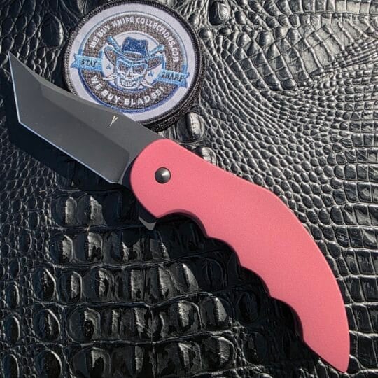Jeff VanderMeulen Homicide Tanto with black Cerakoted blade and red Cerakoted handle