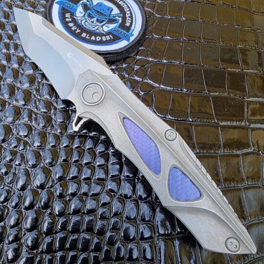 Dew Hara DH-20A Noah-Zen with Stavax ESR blade and purple carbon fiber inlays