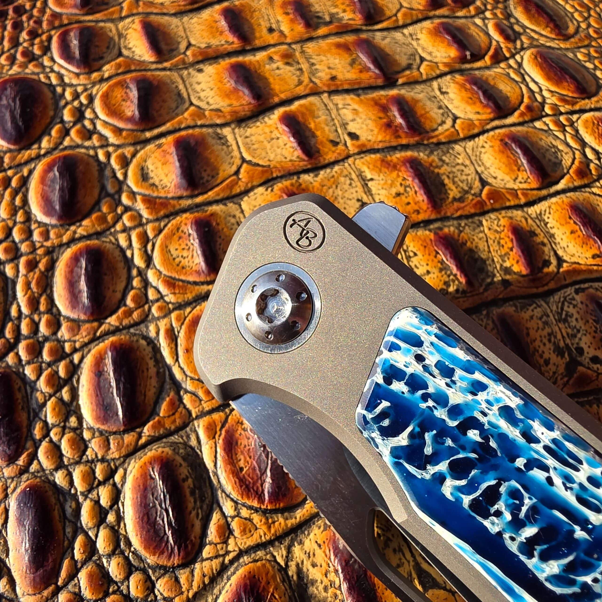Arno Bernard iMamba Blue Kudu Bone inlay detail