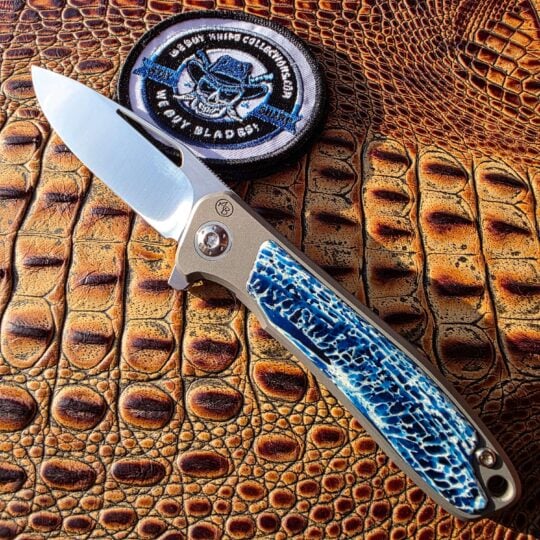 Arno Bernard iMamba Blue Kudu with RWL34 belt satin blade