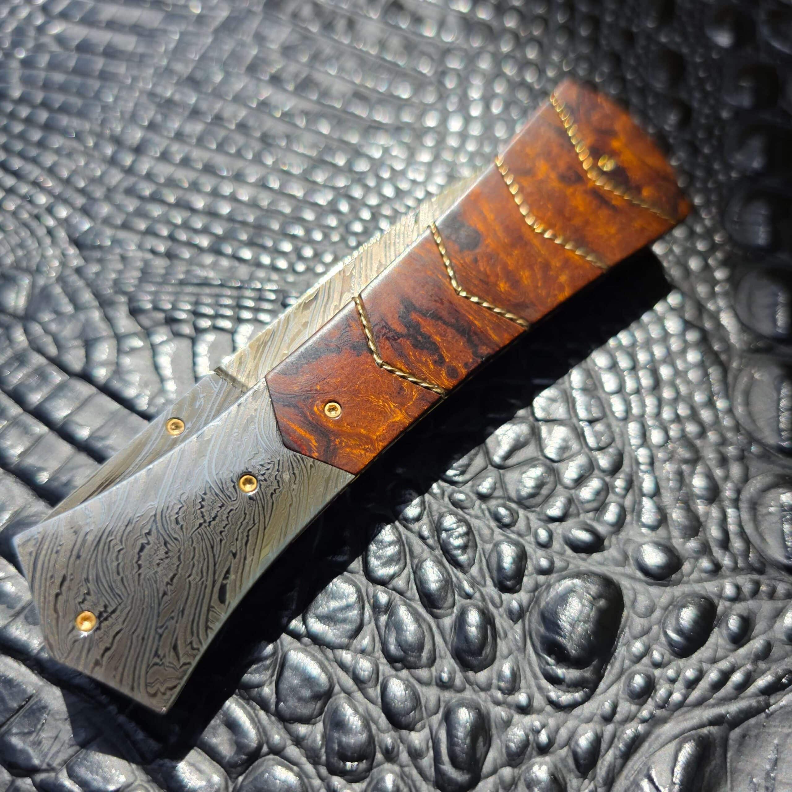 Closed back side view of Bill Coffey Custom Folding Dagger