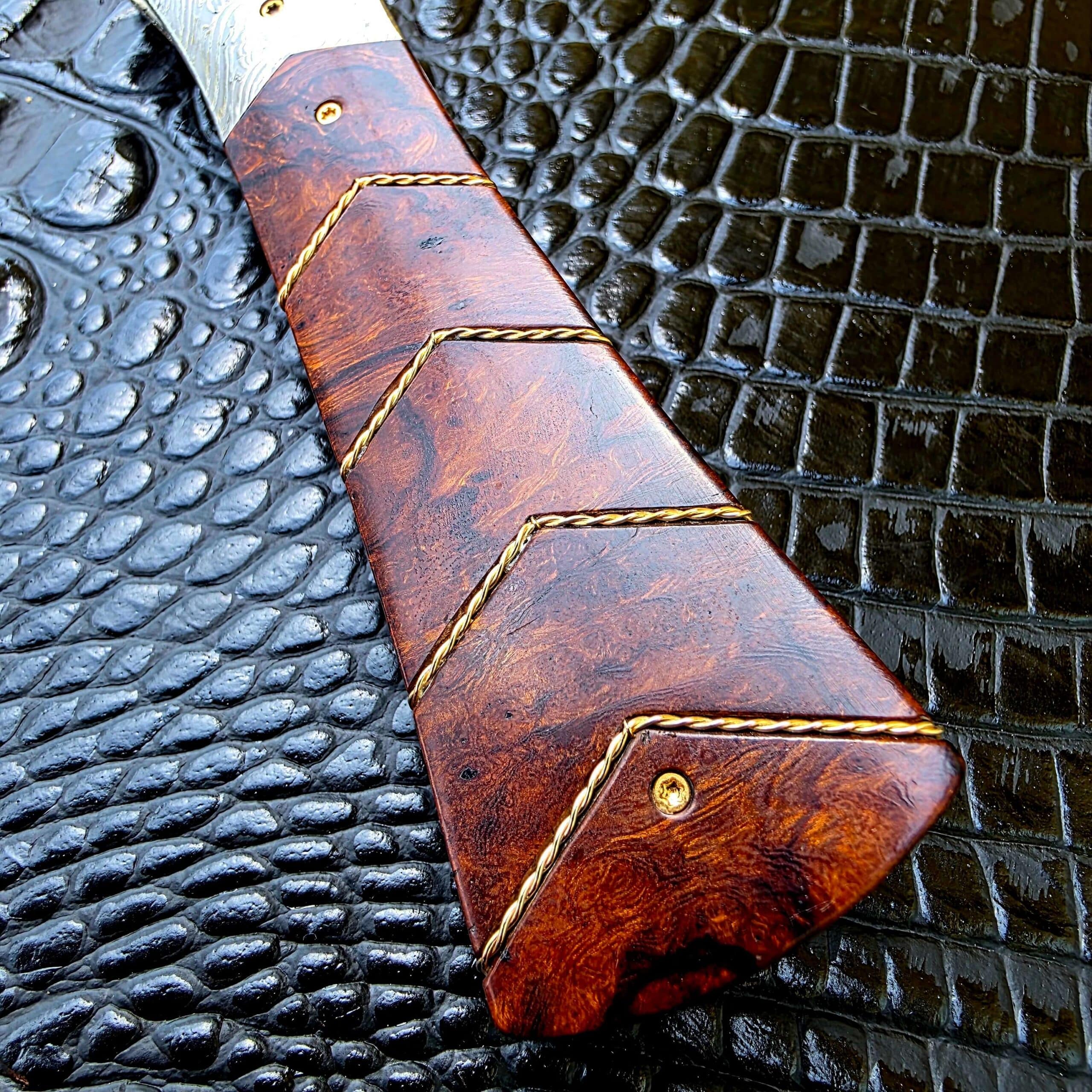 Desert ironwood scales on Bill Coffey Custom Folding Dagger