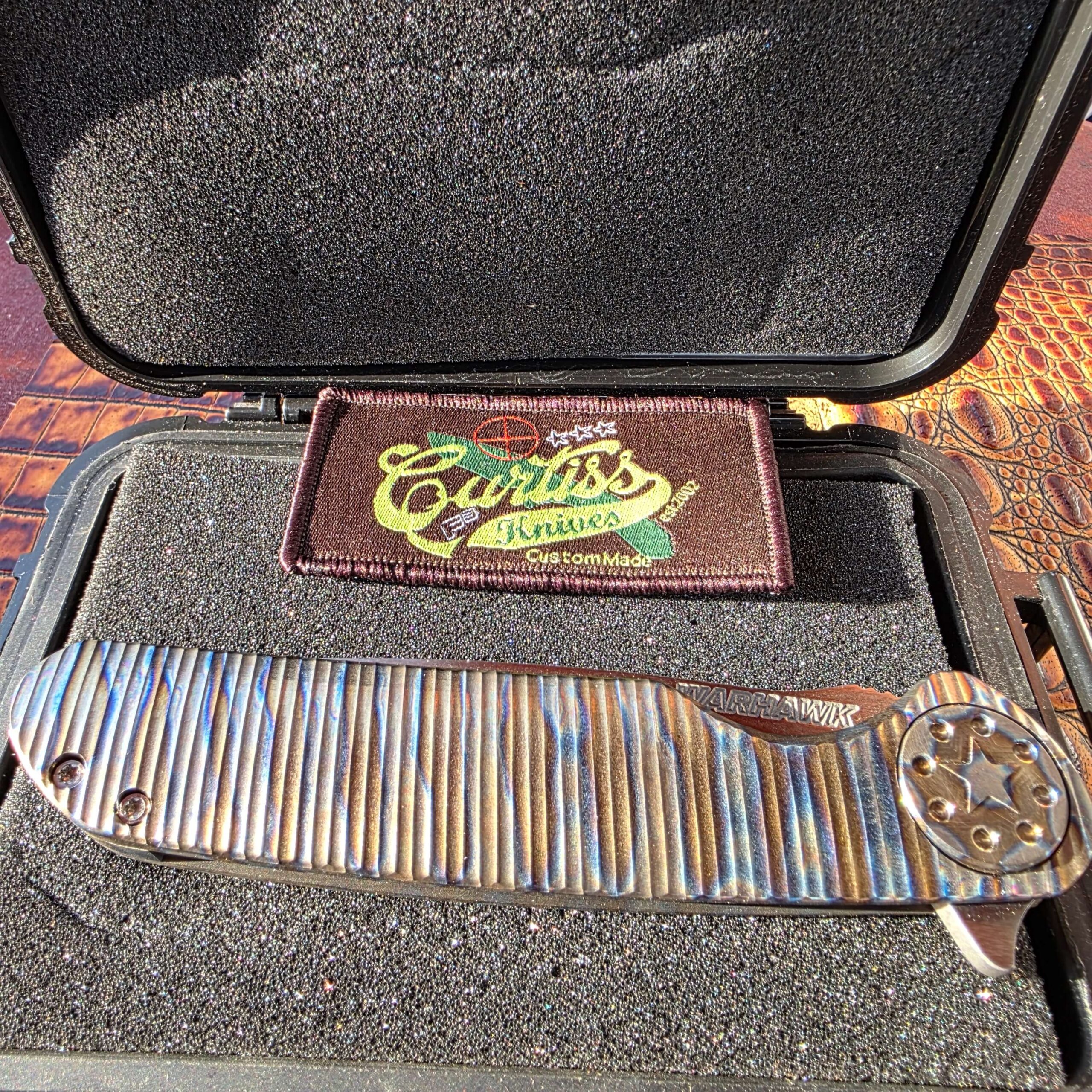 Curtiss Knives Warhawk 375 personal collection provenance with case and patch