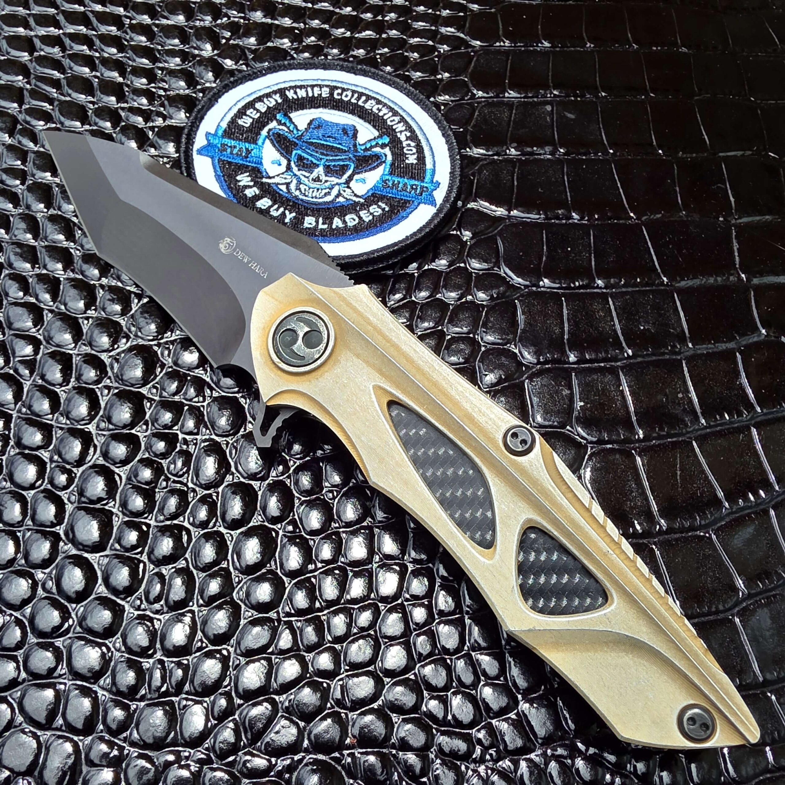 Dew Hara NOAH-ZEN Serial 015 bronze-tone custom knife