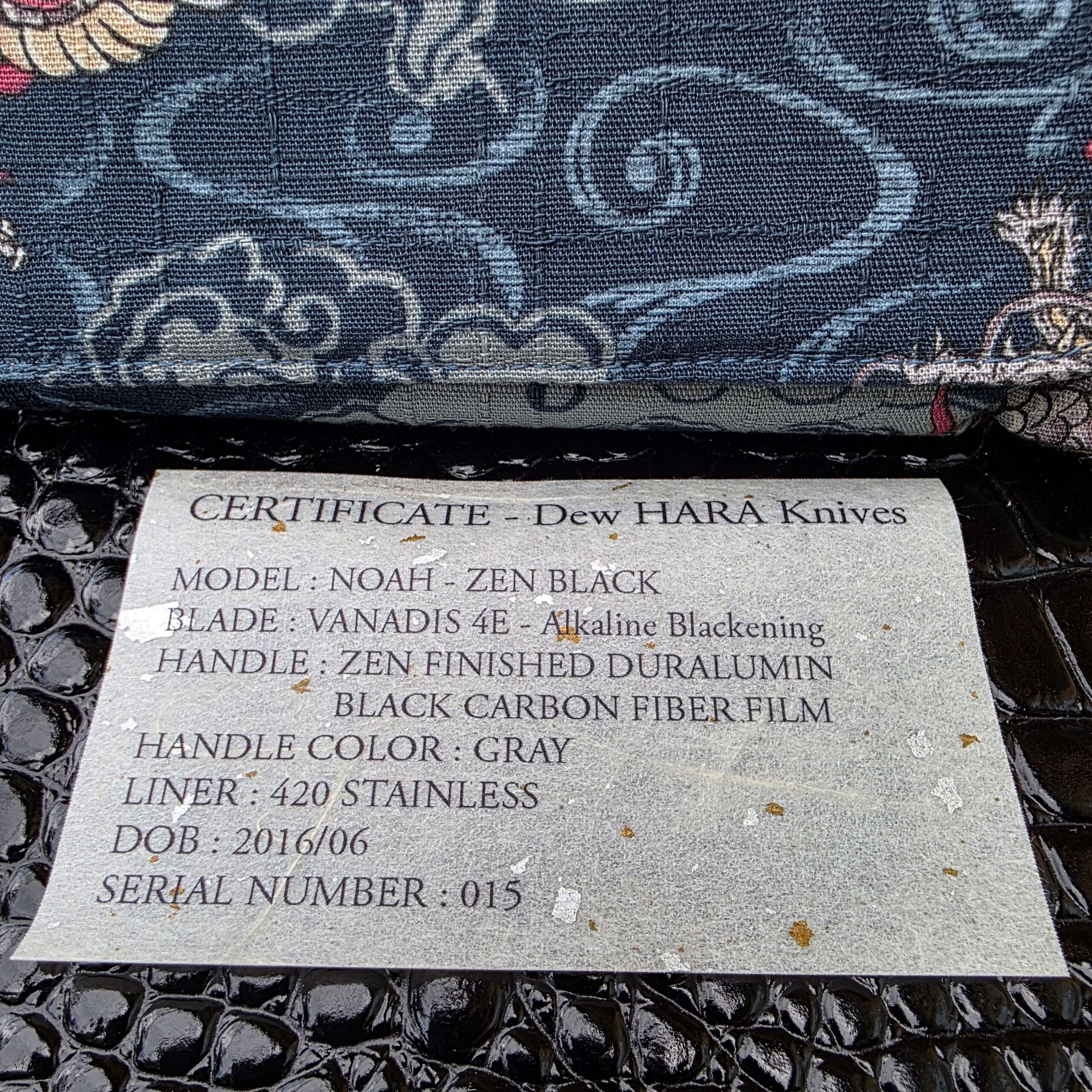 Dew Hara NOAH-ZEN Serial 015 COA close-up