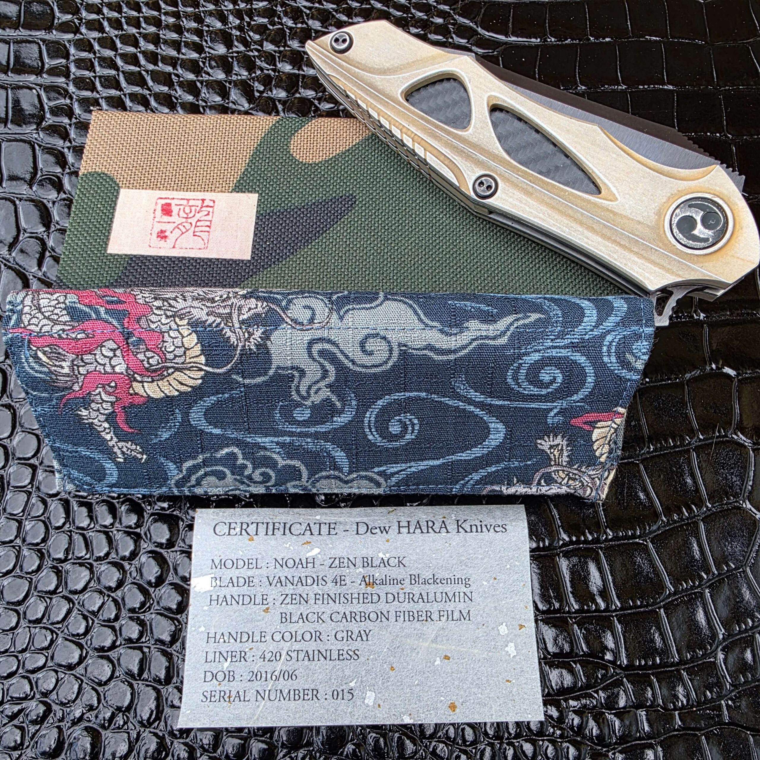 Dew Hara NOAH-ZEN Serial 015 with kimono-style pouch