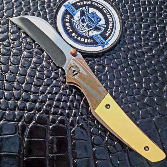 Melvin Lozada Acanthis 2.5 Prototype with MagnaCut hawkbill blade and Mokume bolsters