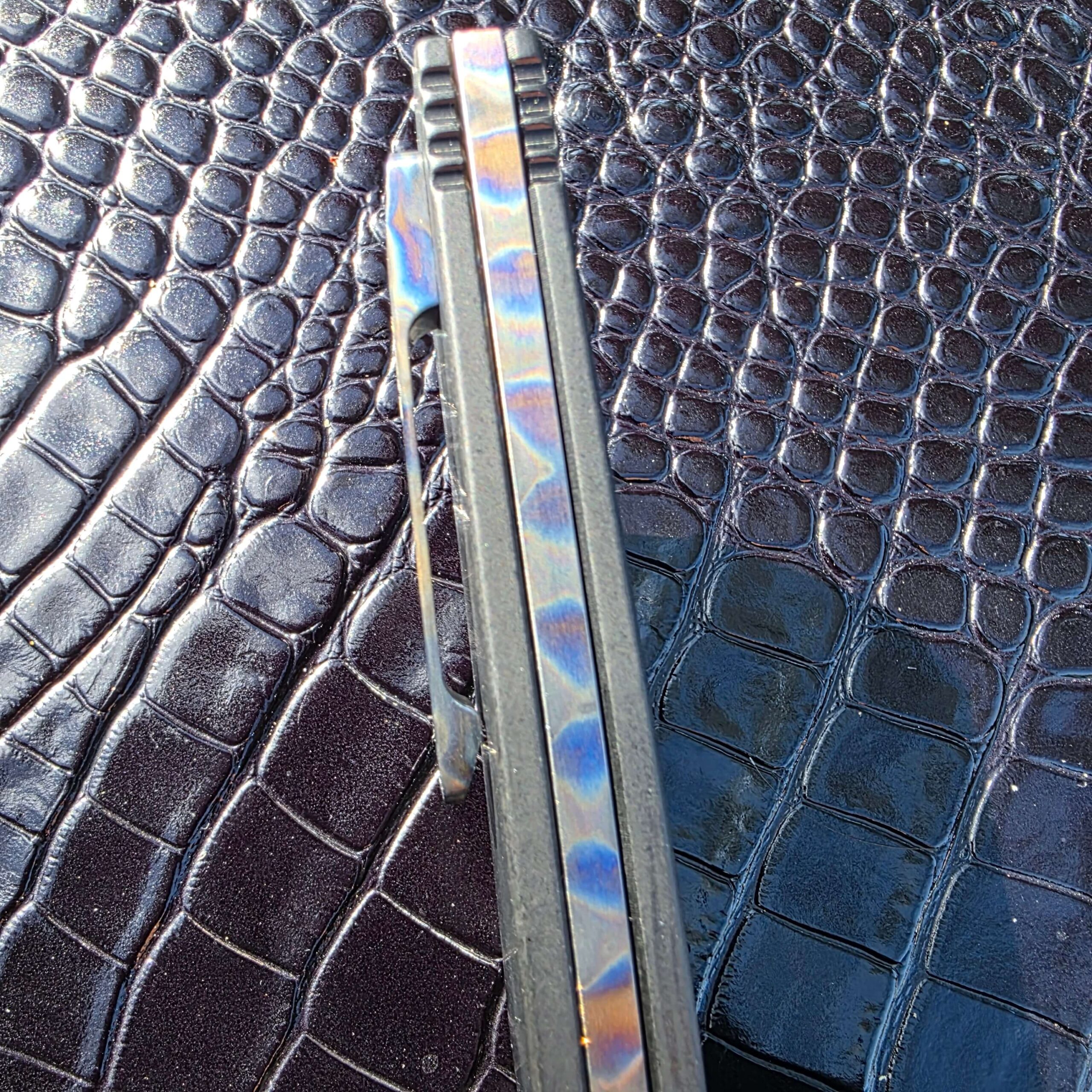 Flamed titanium backspacer on Reese Weiland Hawk Gen II Automatic