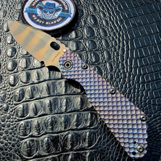 Strider Knives SMF Full Titanium DGG with MagnaCut Tiger Stripe blade