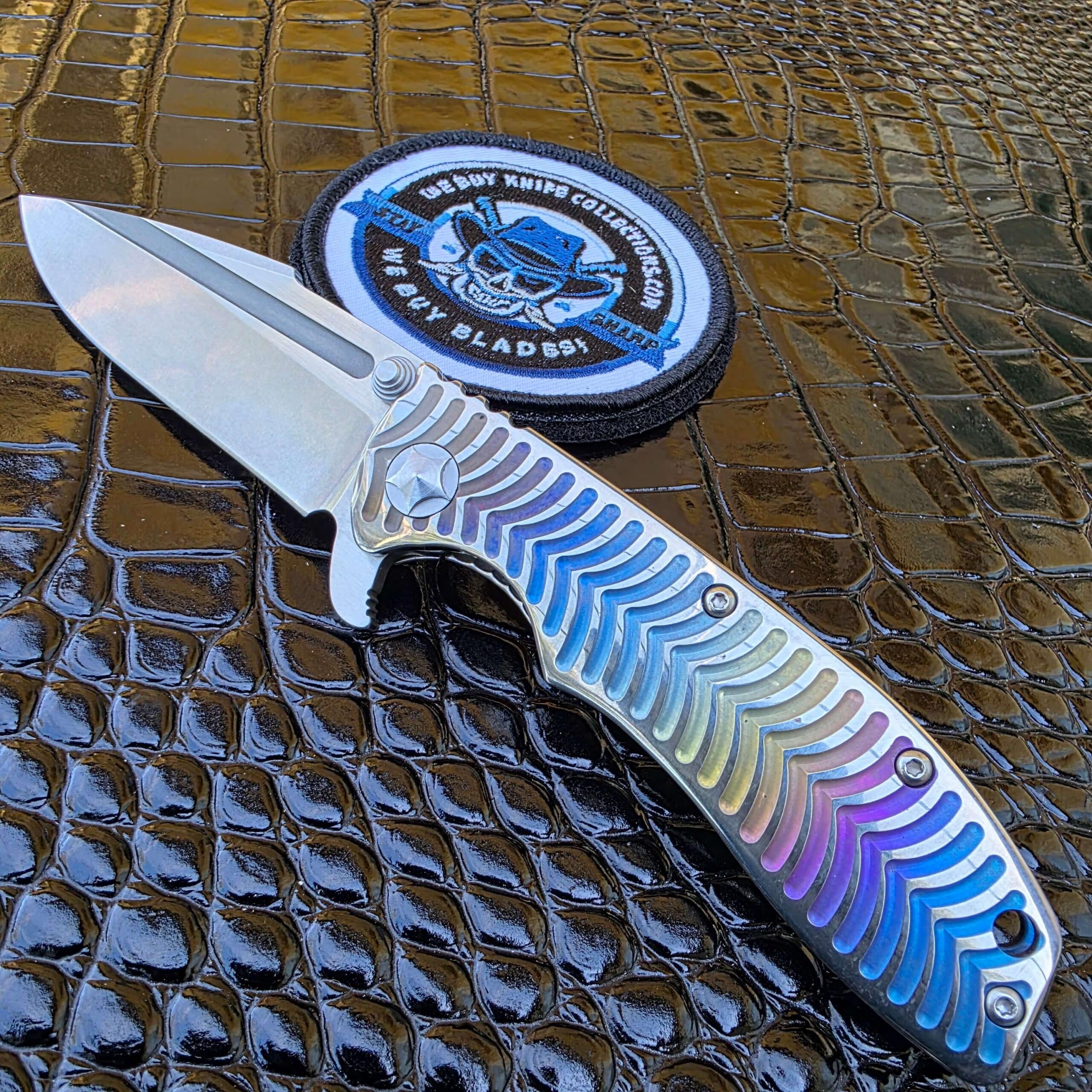 Tim Britton Custom T-10 with ATS-34 blade and anodized titanium handle