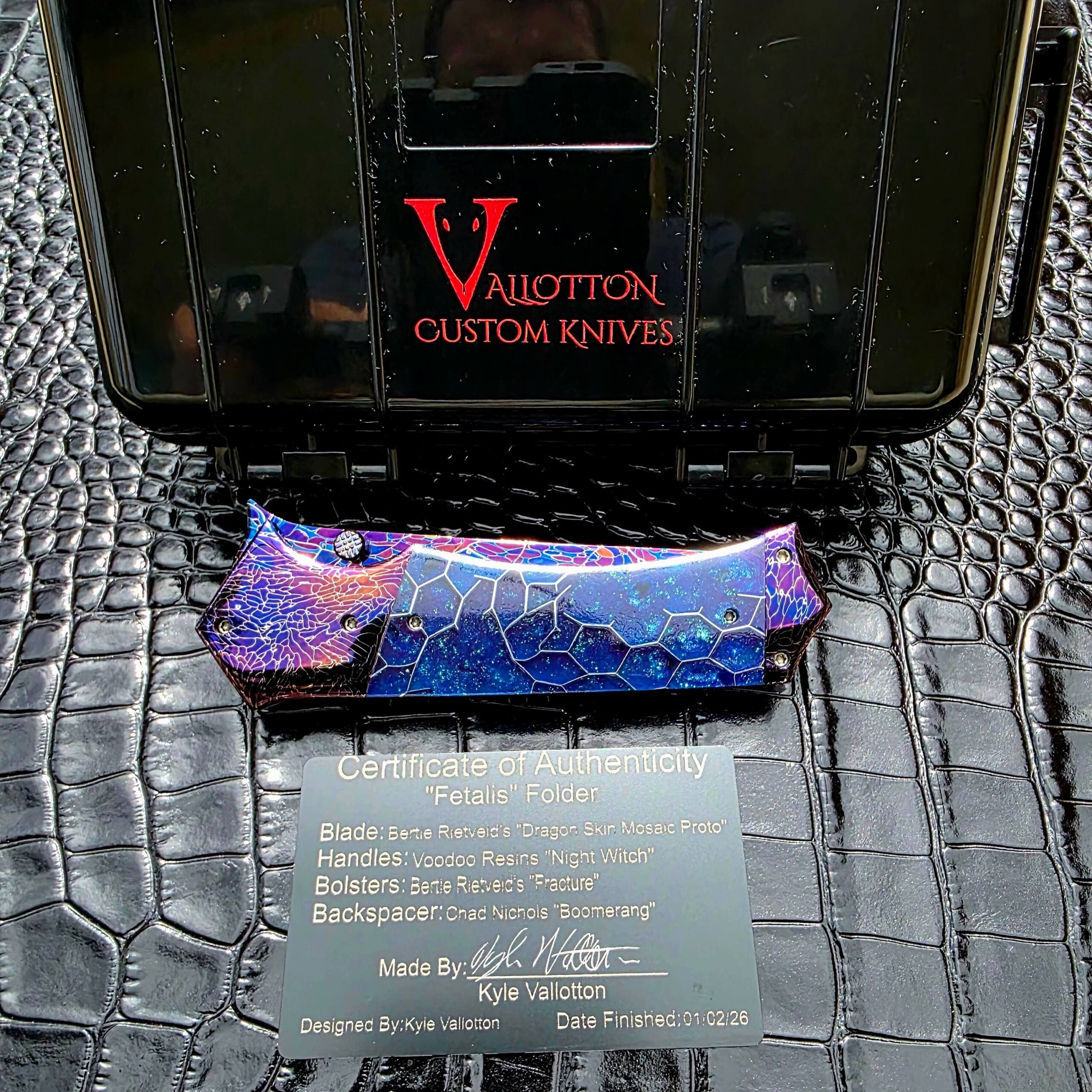 Kyle Vallotton Custom Fetalis Folder Certificate of Authenticity