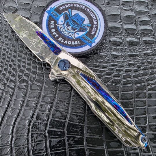 Dew Hara CHRONOS Dark Lightning 1 of 1 VG-10 Damascus custom knife
