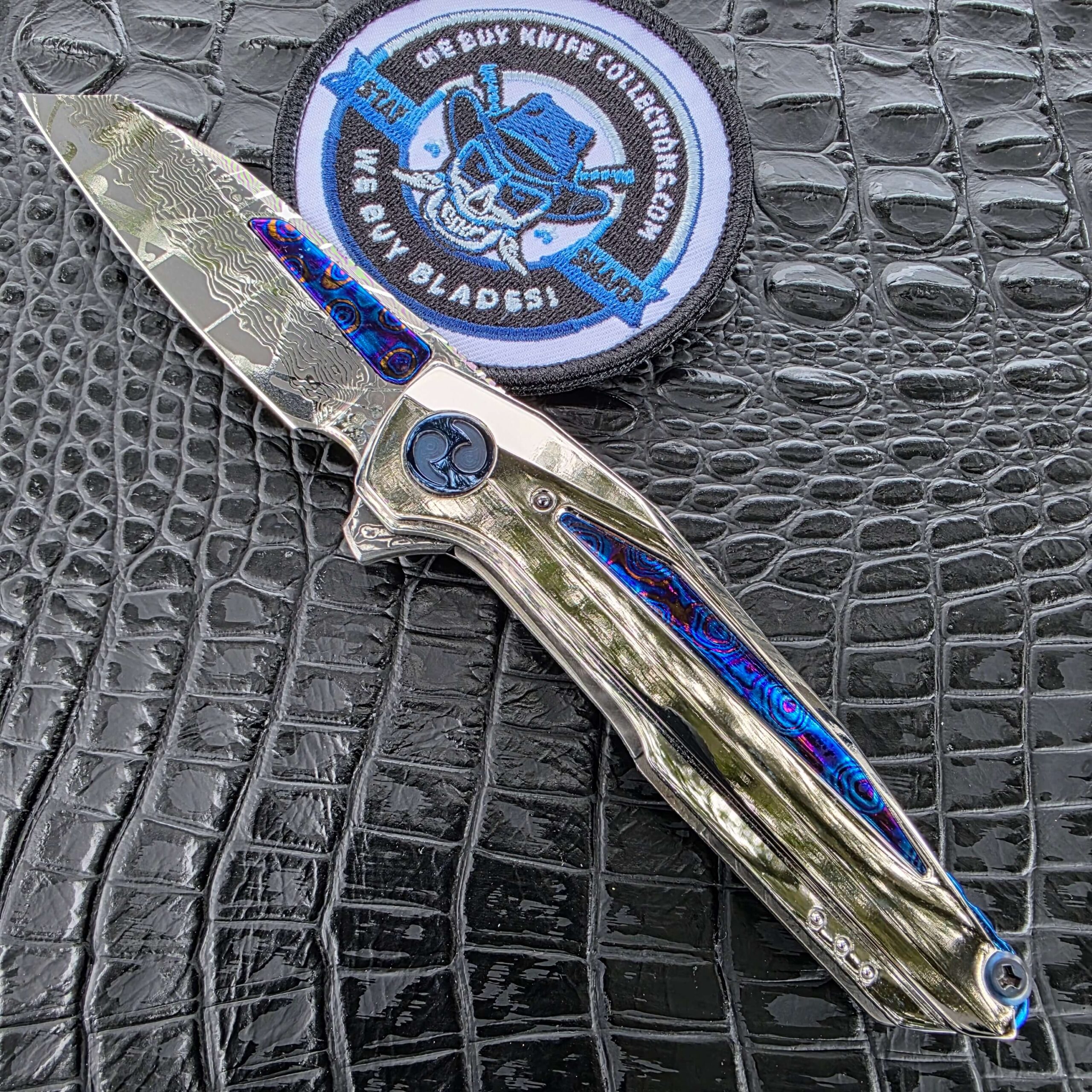 Dew Hara CHRONOS Dark Lightning 1 of 1 VG-10 Damascus custom knife