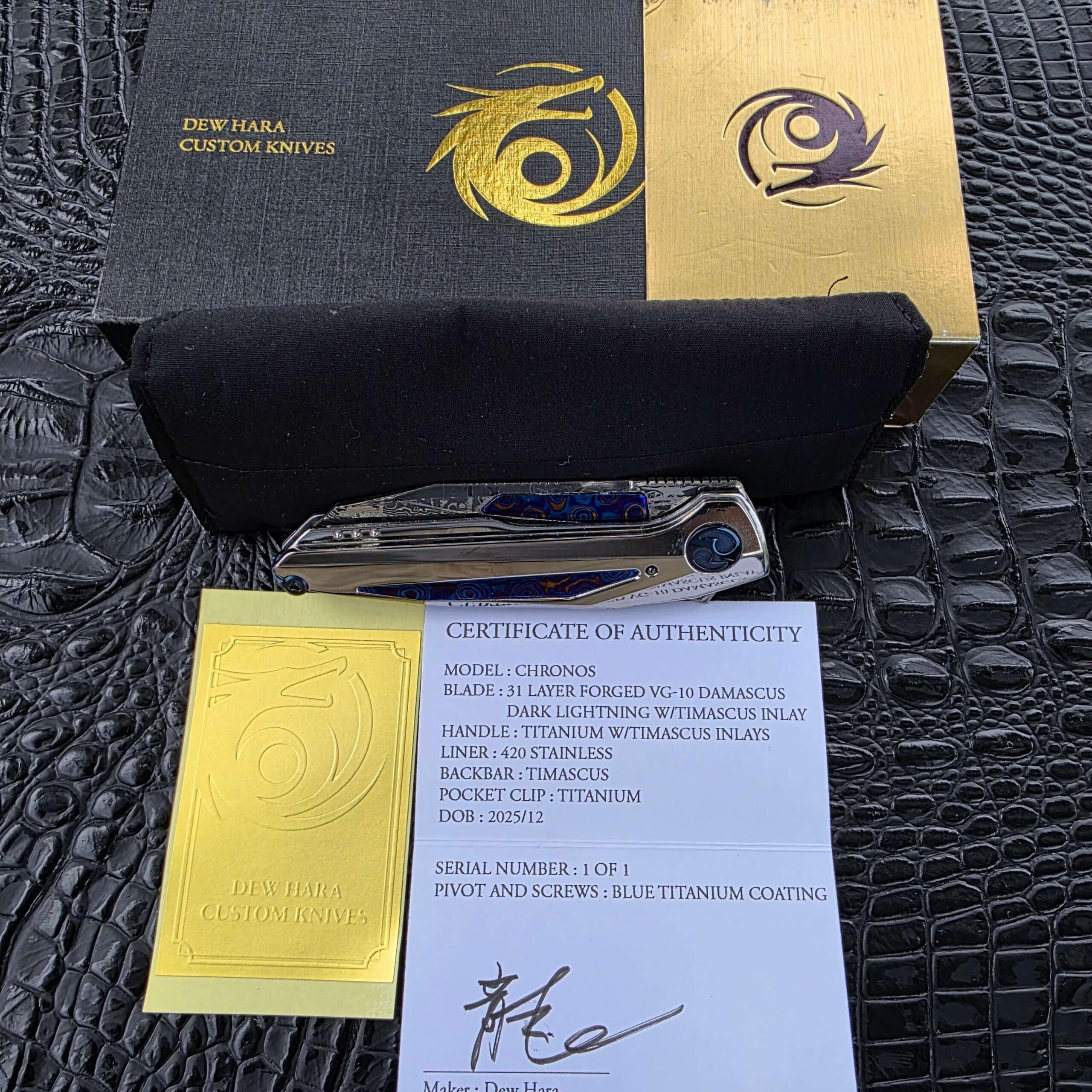 Dew Hara CHRONOS Dark Lightning provenance documentation with COA