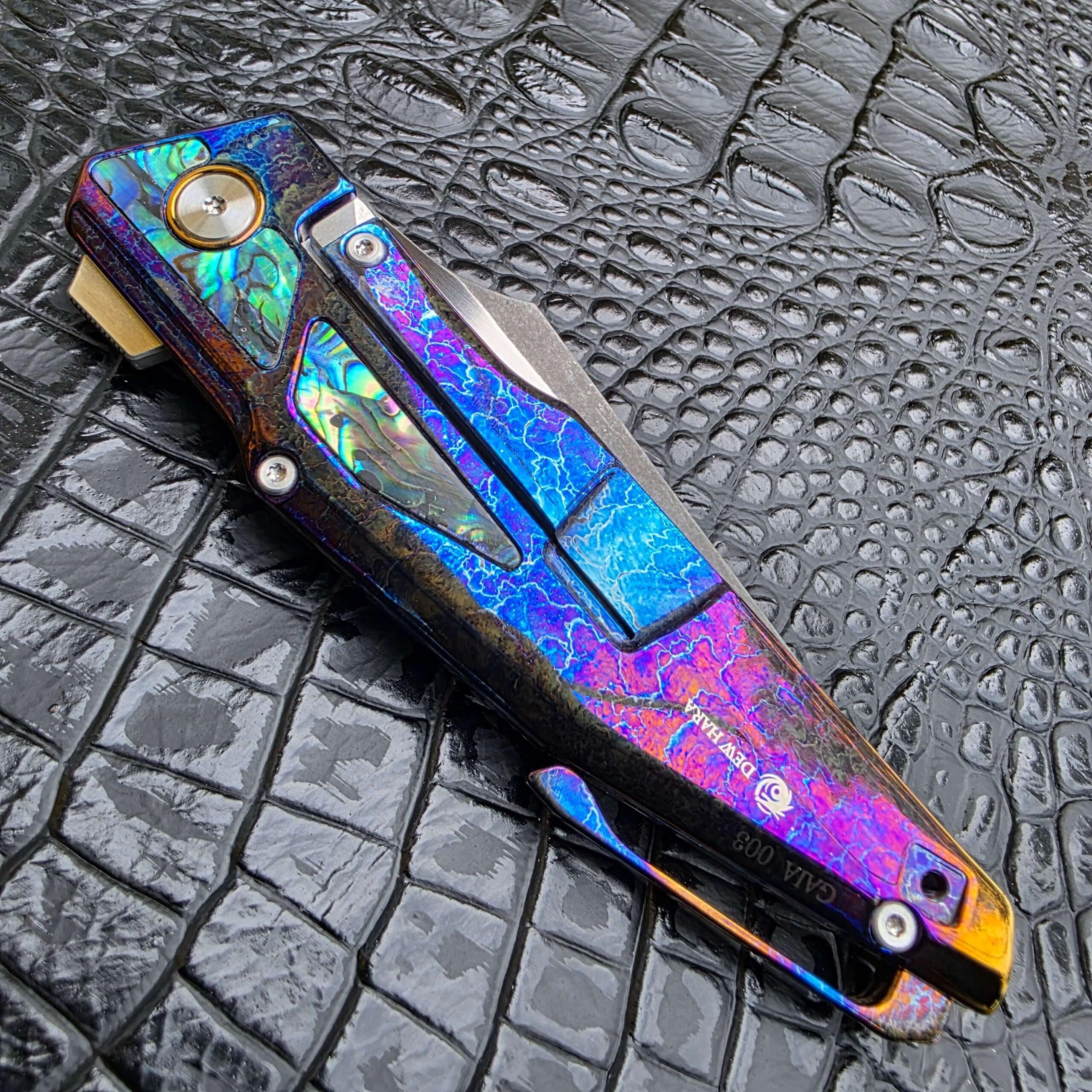 Dew Hara GAIA Serial 003 Cosmic Storm titanium handle