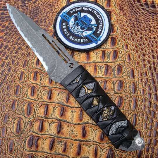 Dew Hara HOMURA Custom Fixed Blade VG-10 acid wash hamon