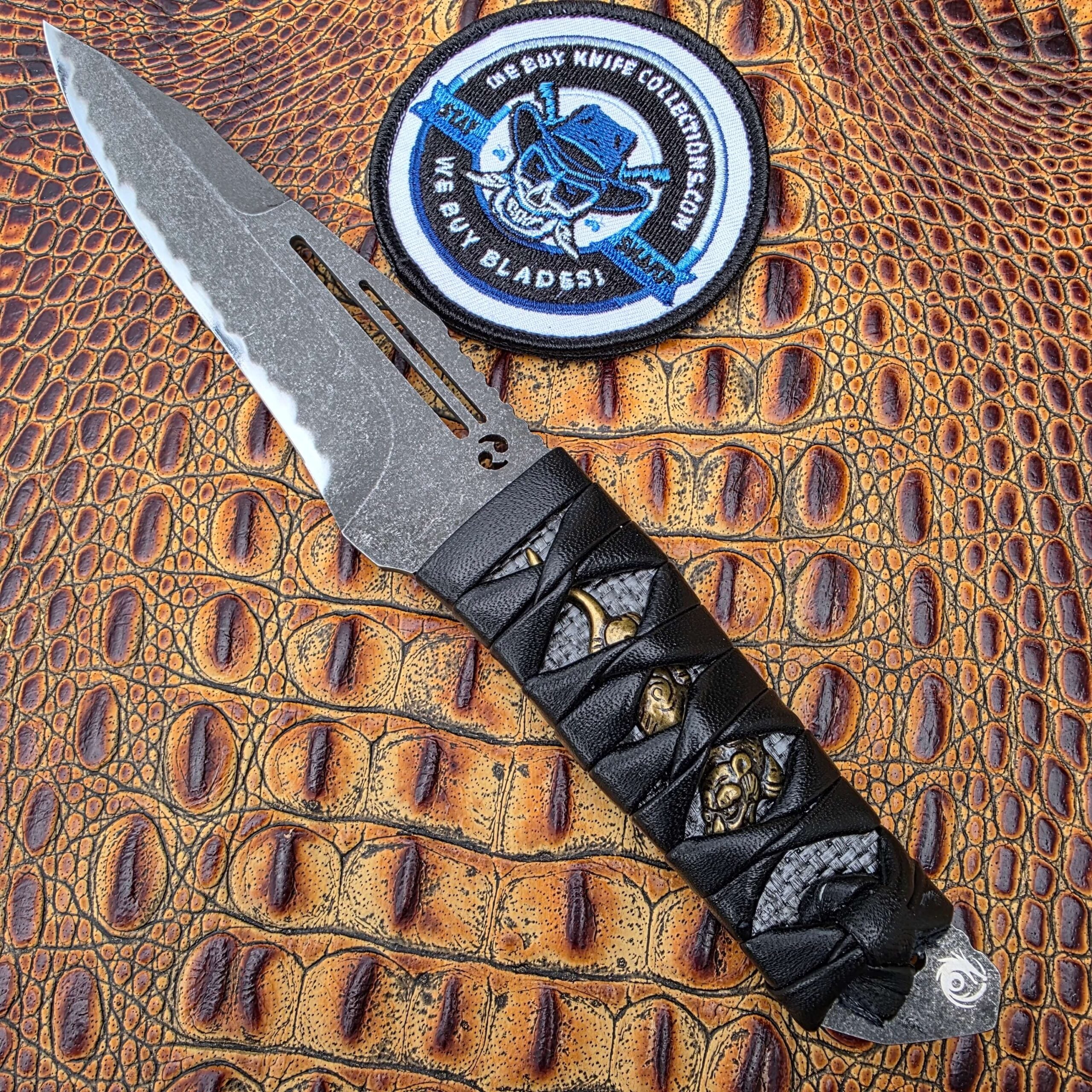 Dew Hara HOMURA Custom Fixed Blade VG-10 acid wash hamon