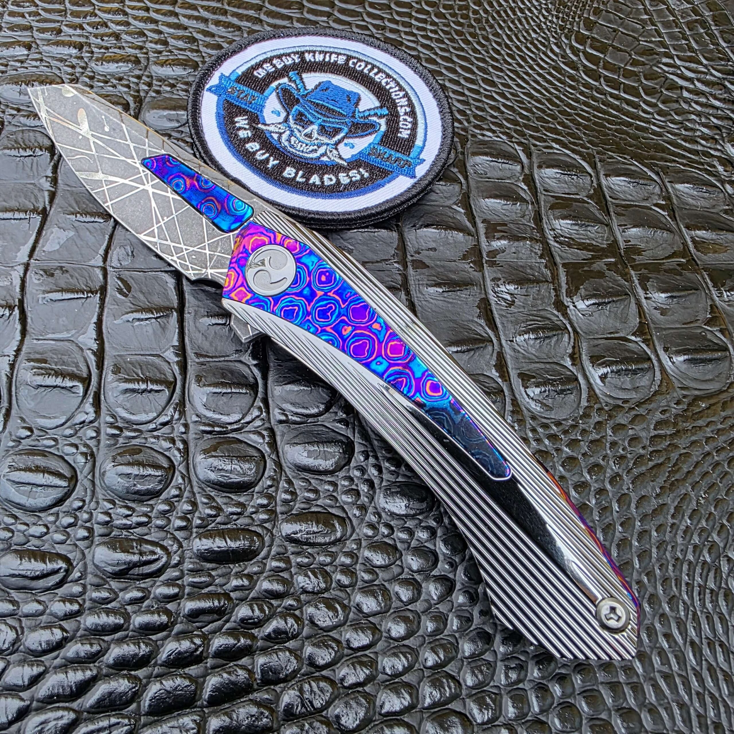 Dew Hara METEOR Dark Lightning Timascus 1 of 1 custom knife