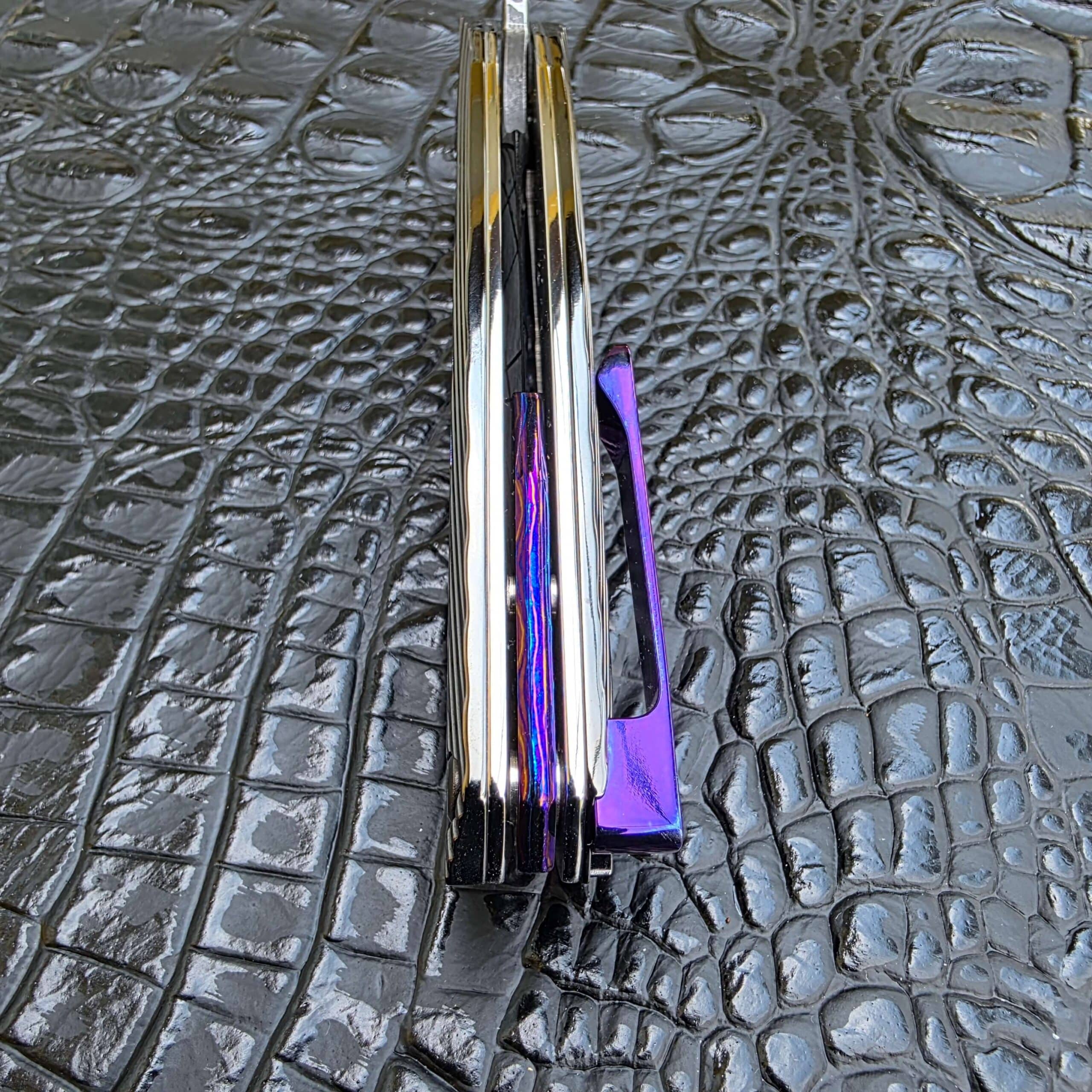 Dew Hara METEOR Timascus backspacer detail