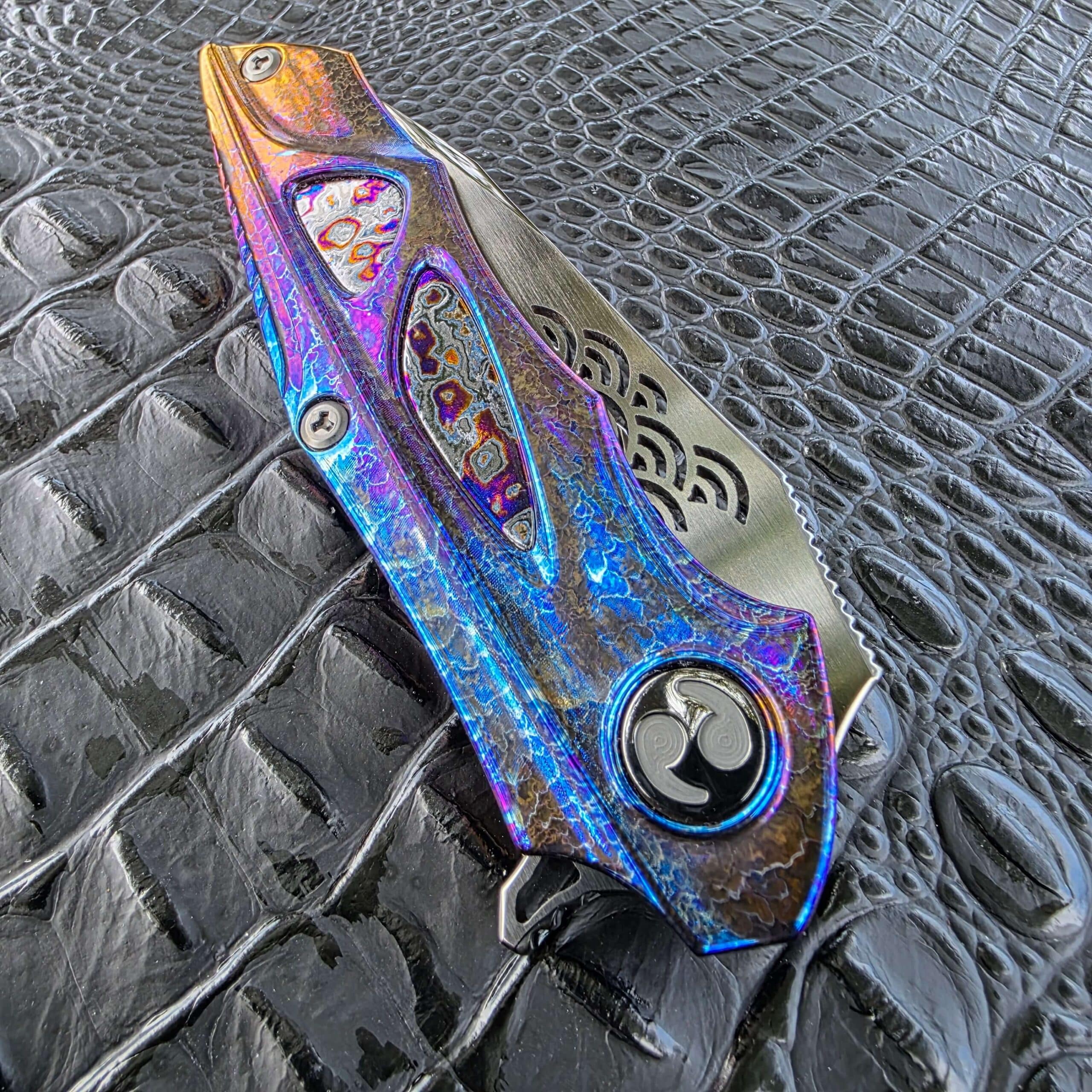 Dew Hara NOAH Seigaiha blade cutout detail