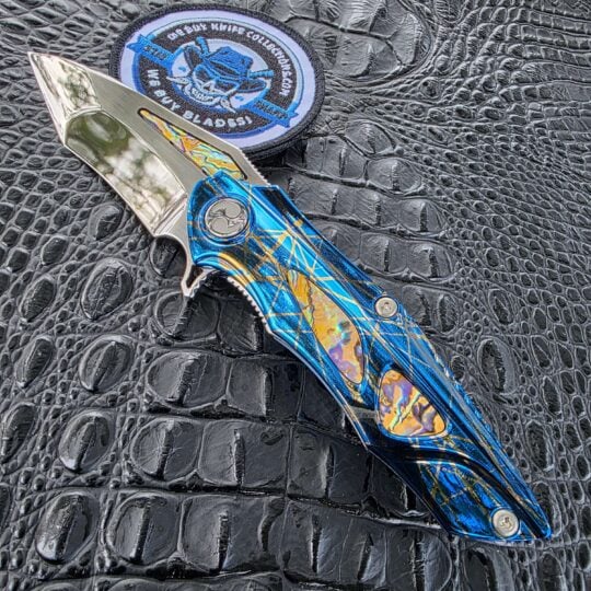 Dew Hara NOAH Yellow Abalone 1 of 1 custom knife
