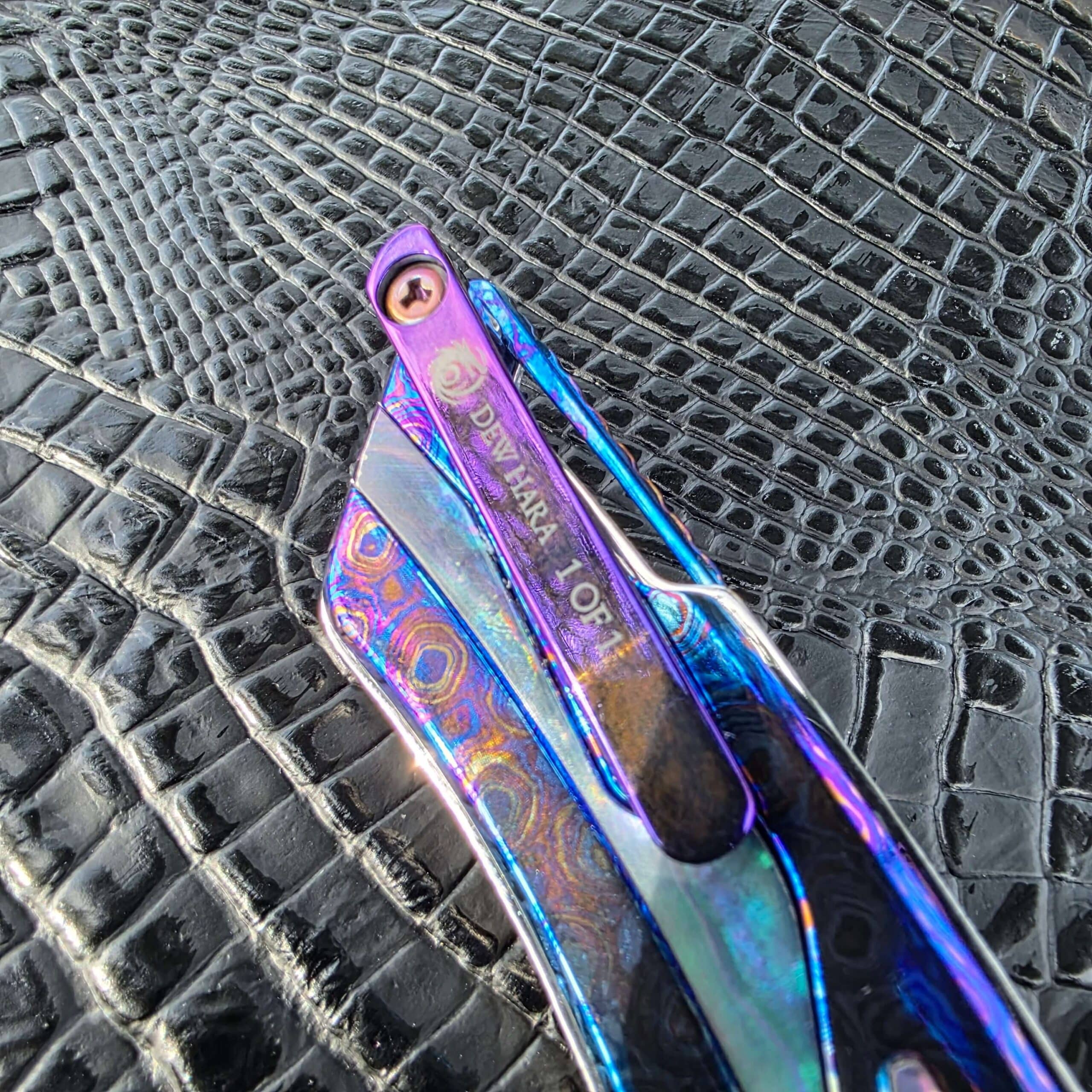 Dew Hara RAY pocket clip engraving 1 of 1 detail