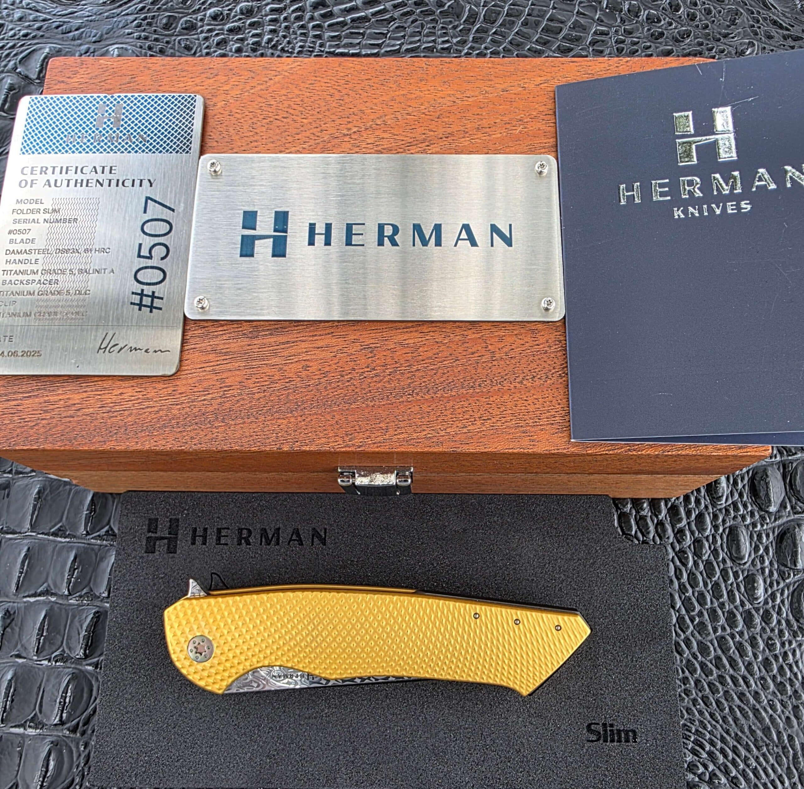 Herman Knives SLIM #0507 wooden presentation box