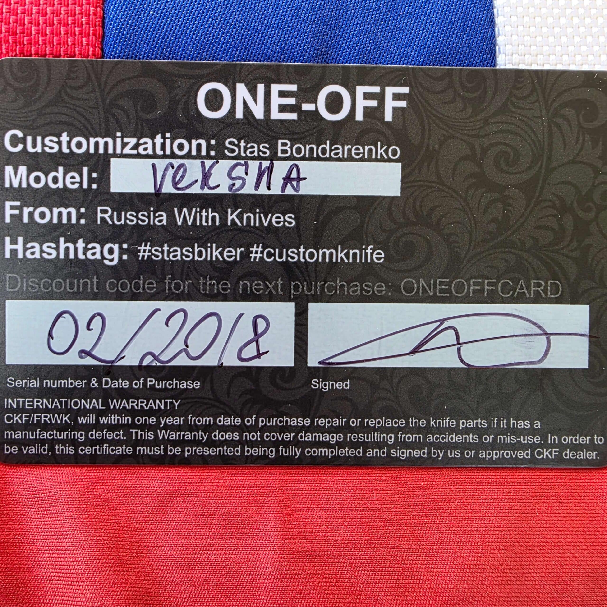CKF Veksha One-Off COA dated February 2018