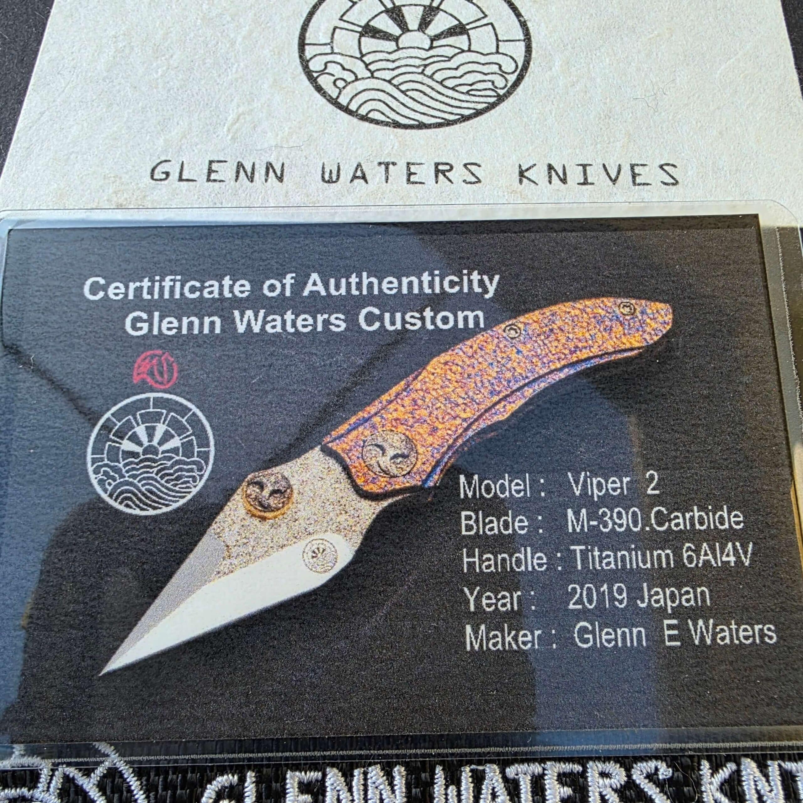 Glenn Waters Viper 2 COA specifications for M390 and titanium