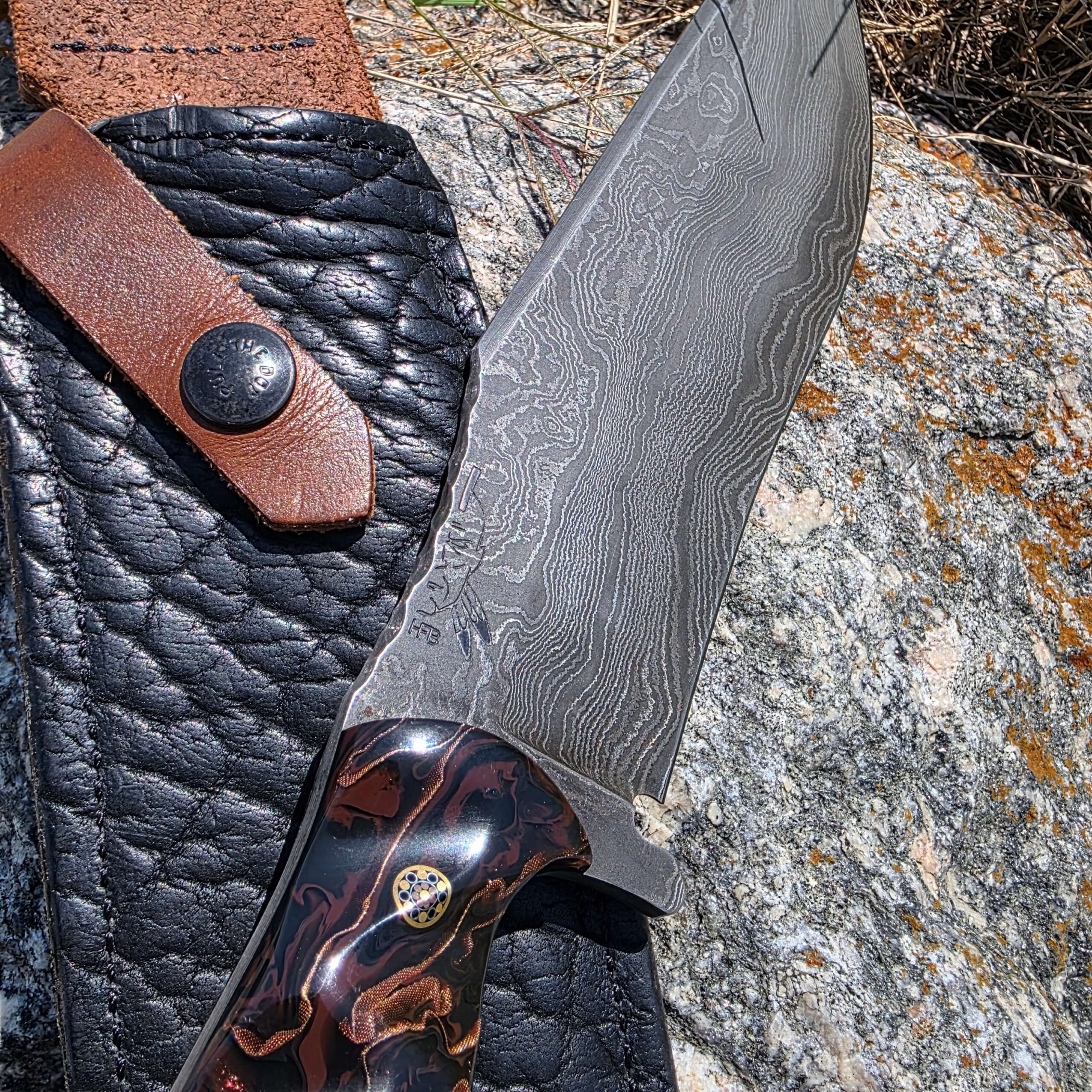 Half Face Blades Charity Bowie acid etched blade finish detail