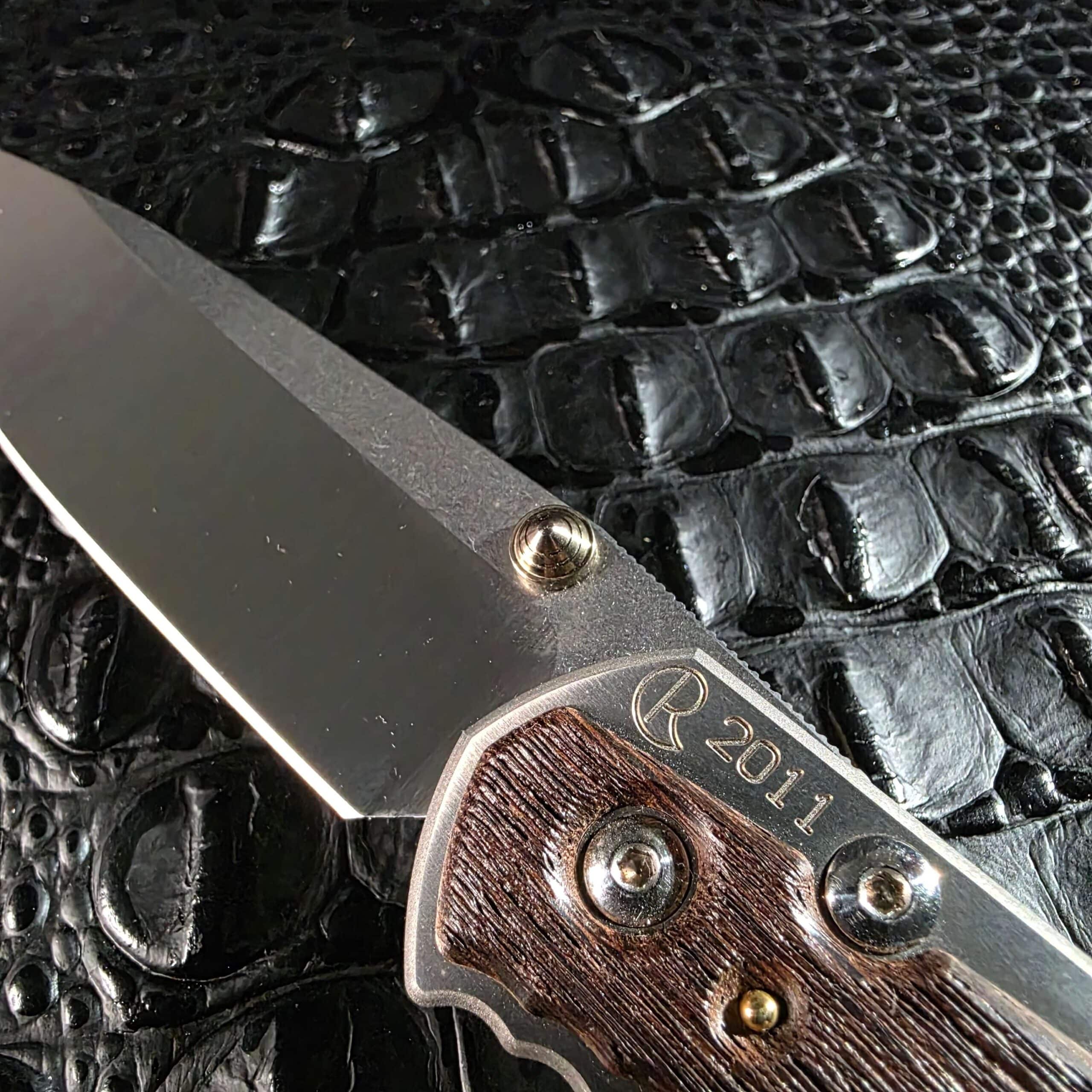 Hand-satin CPM S30V blade detail on the Chris Reeve Large Sebenza 2011 Edition