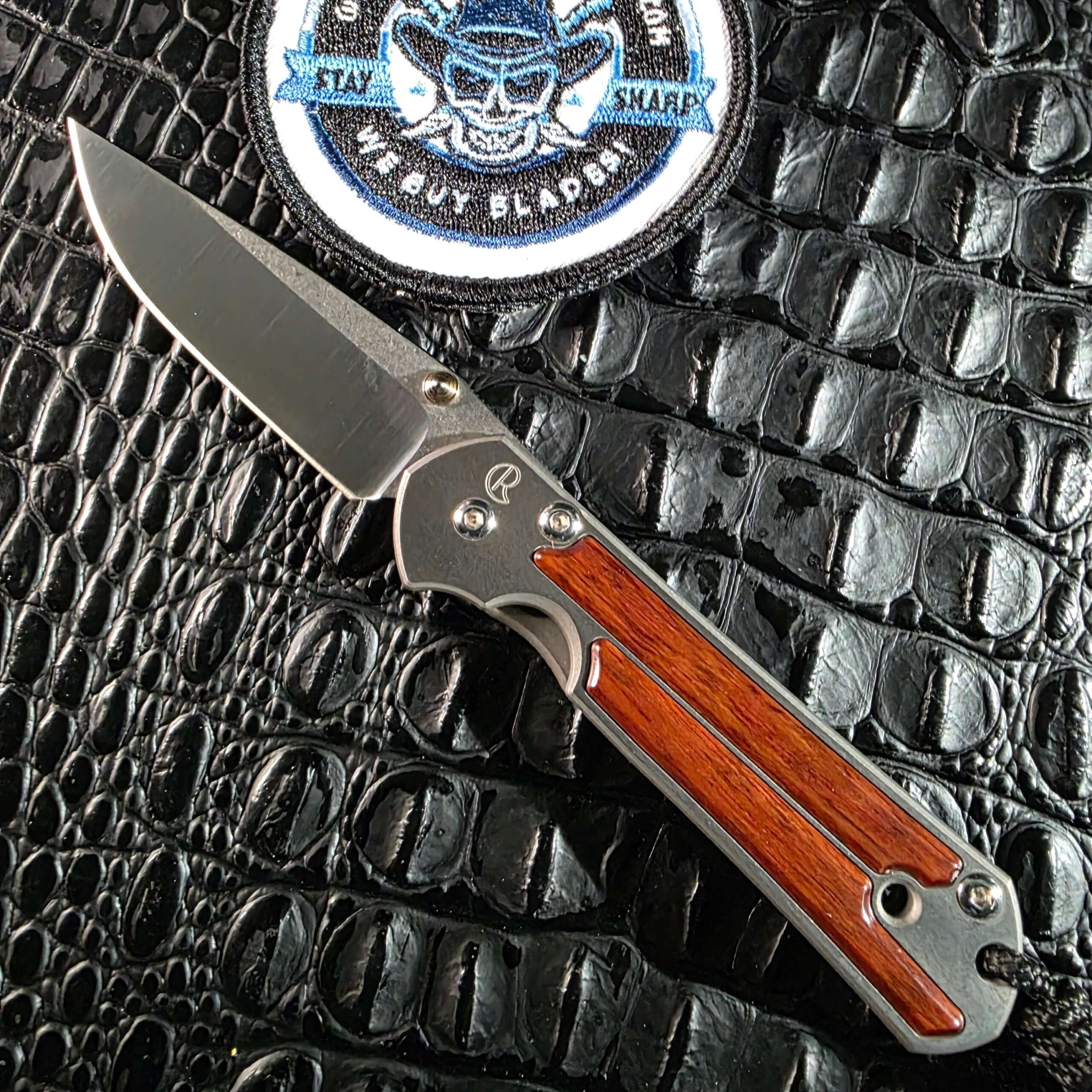 Chris Reeve Small Sebenza Classic Wood open with S30V blade and snakewood inlays