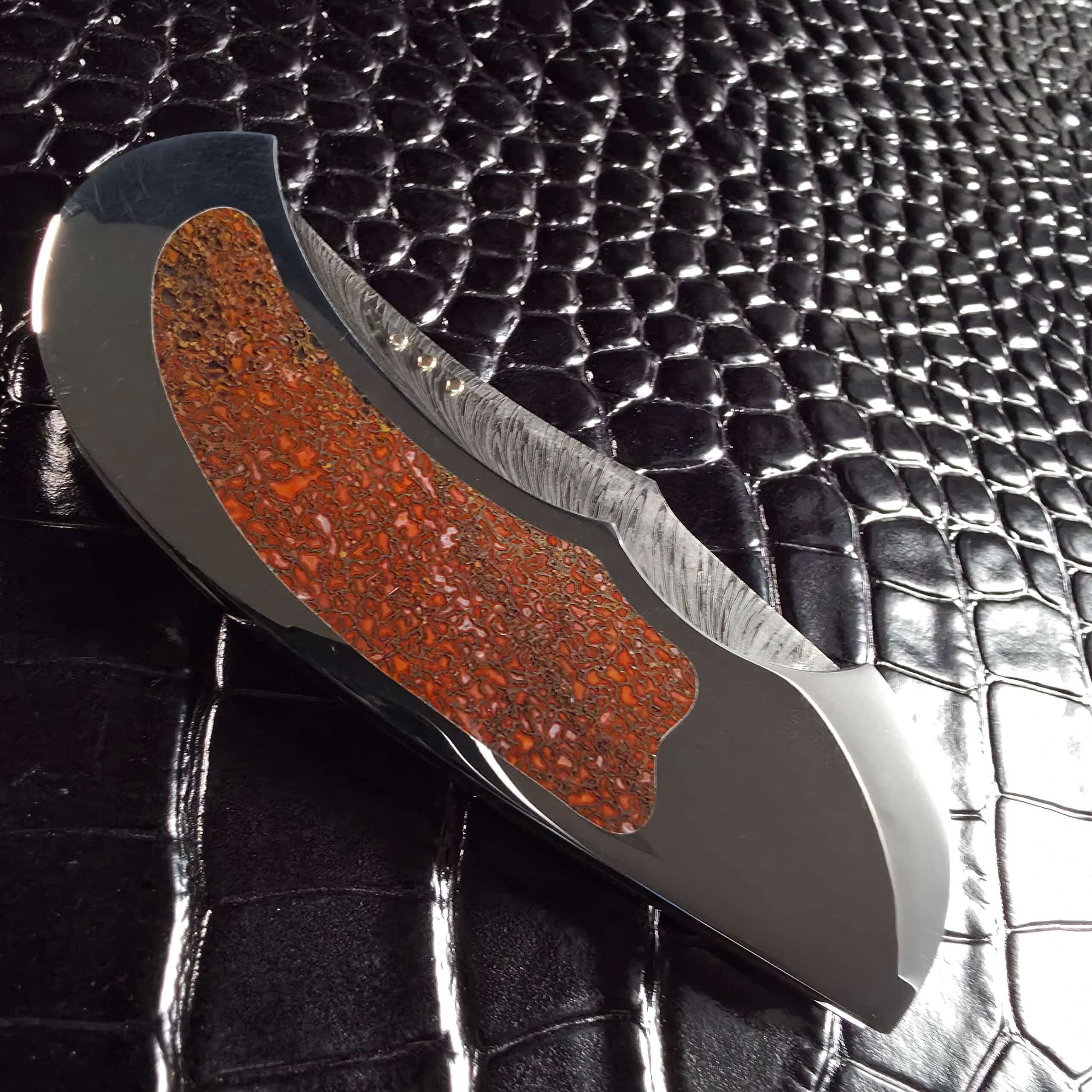 Scott Gallagher mosaic Damascus custom Bowie knife